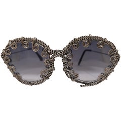 Kommafa blue lens silver  sunglasses