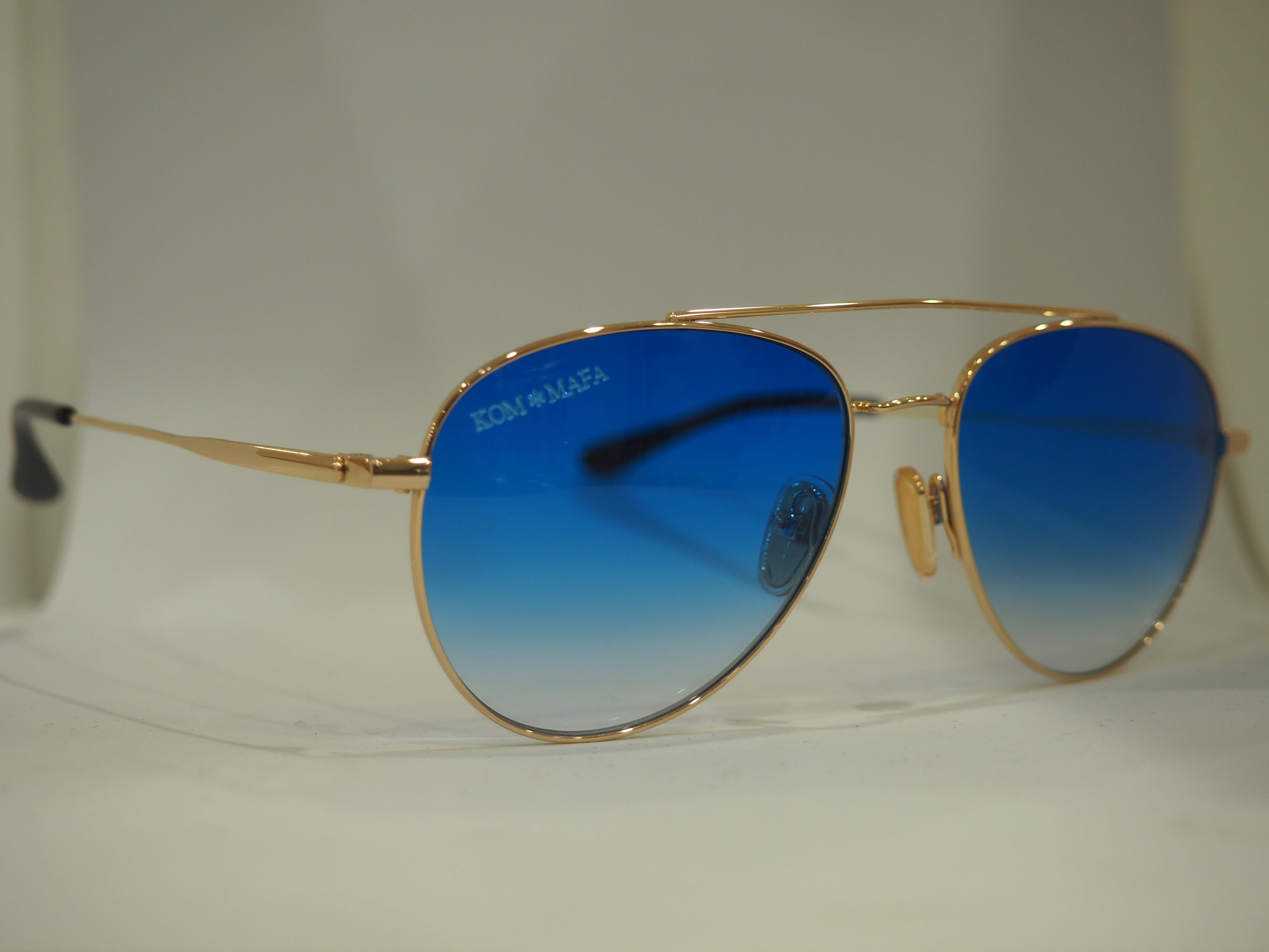 Blue Kommafa blue lens sunglasses