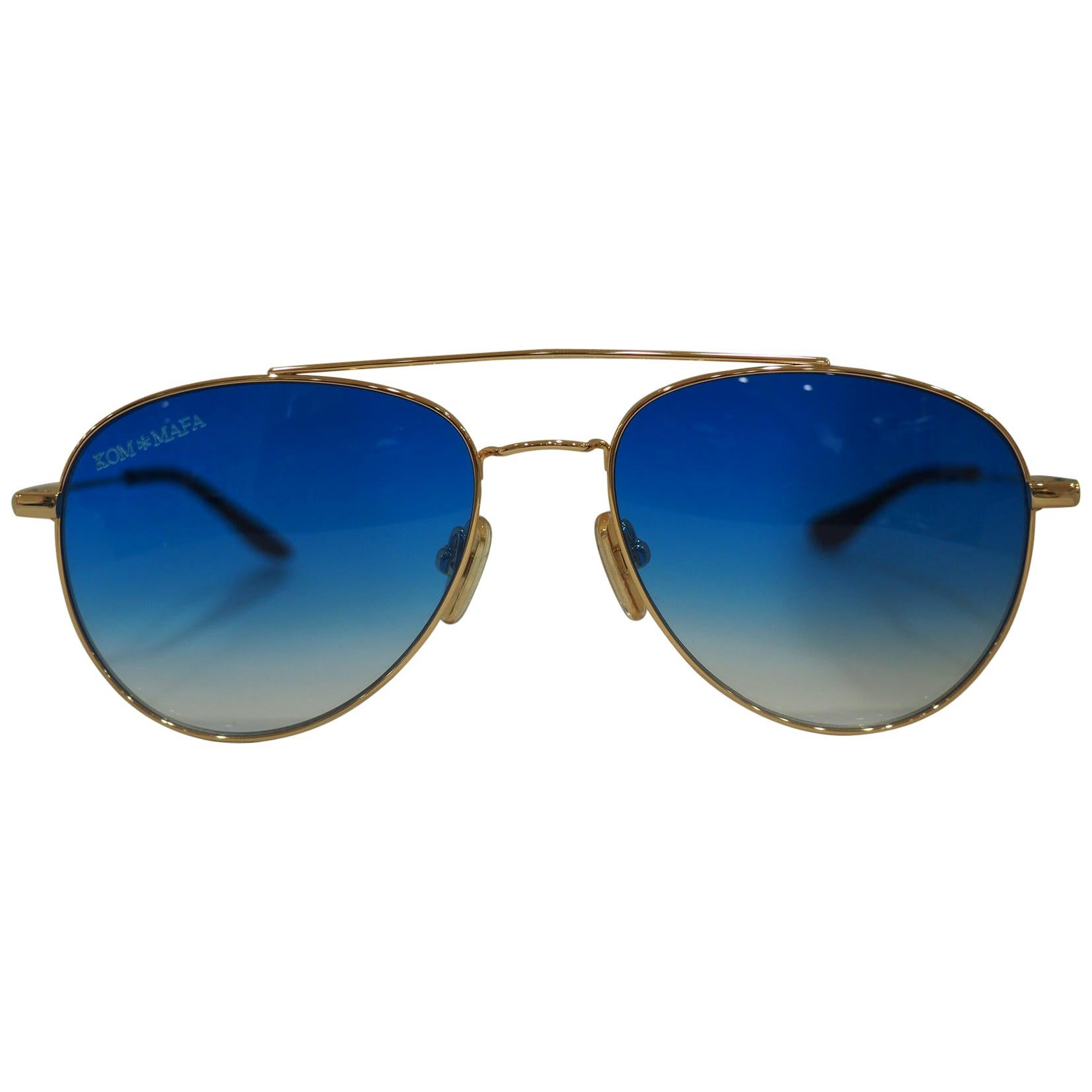 Kommafa blue lens sunglasses