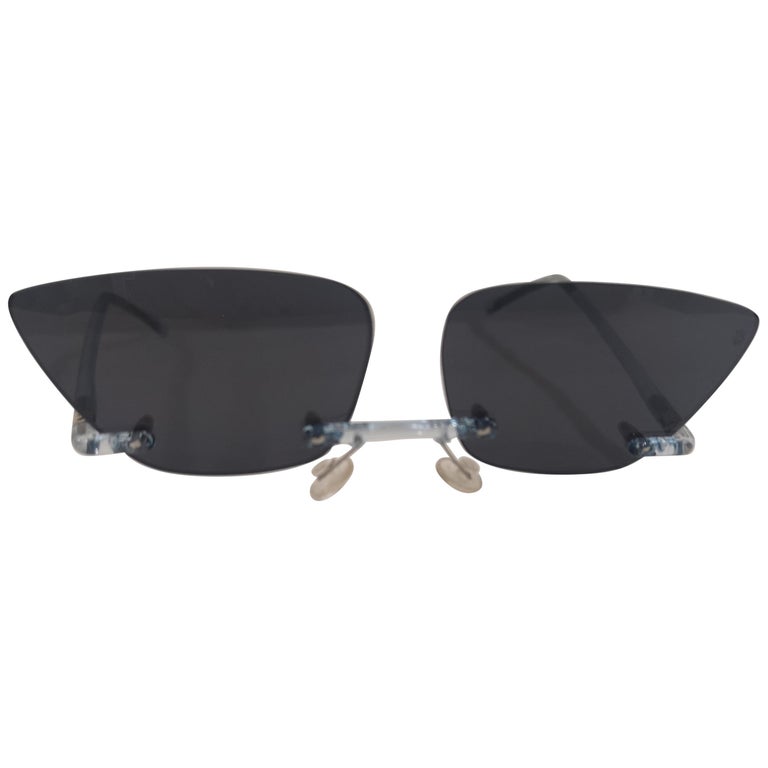 Kommafa blue upside down sunglasses For Sale at 1stDibs linda farrow