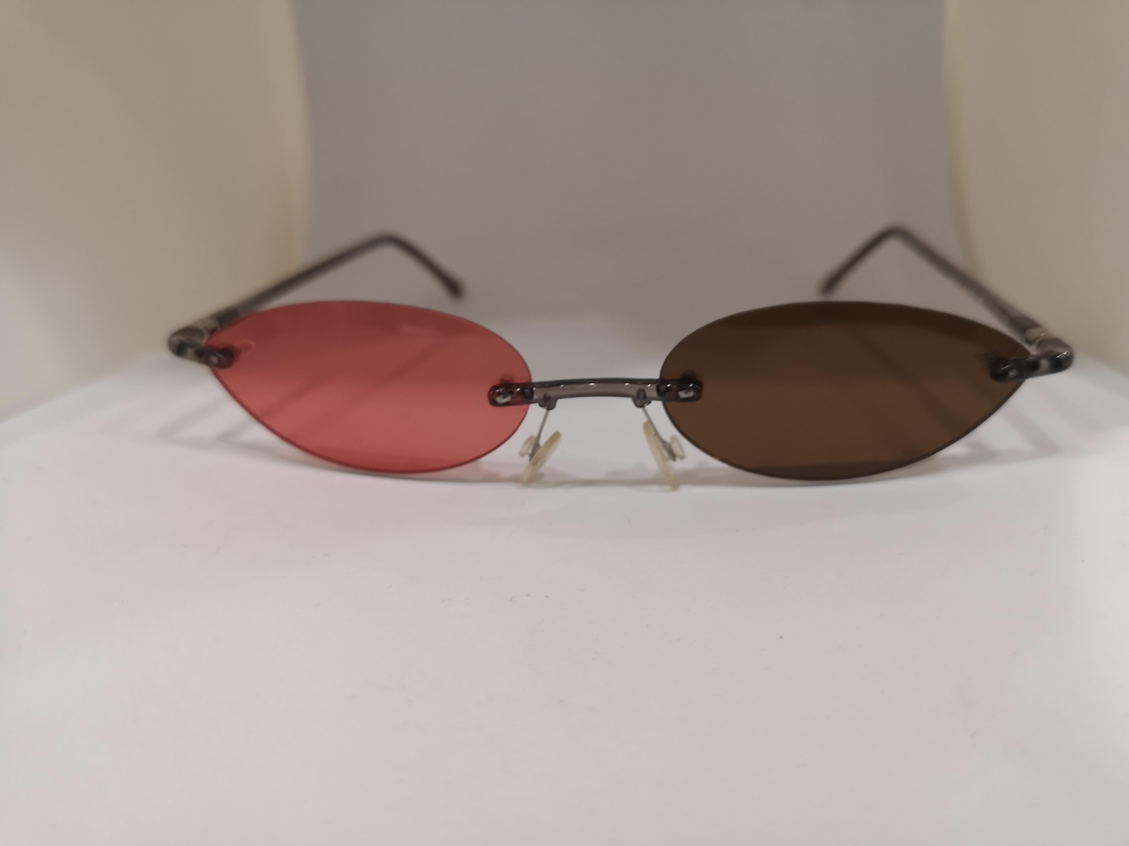 Brown Kommafa brown red lens sunglasses