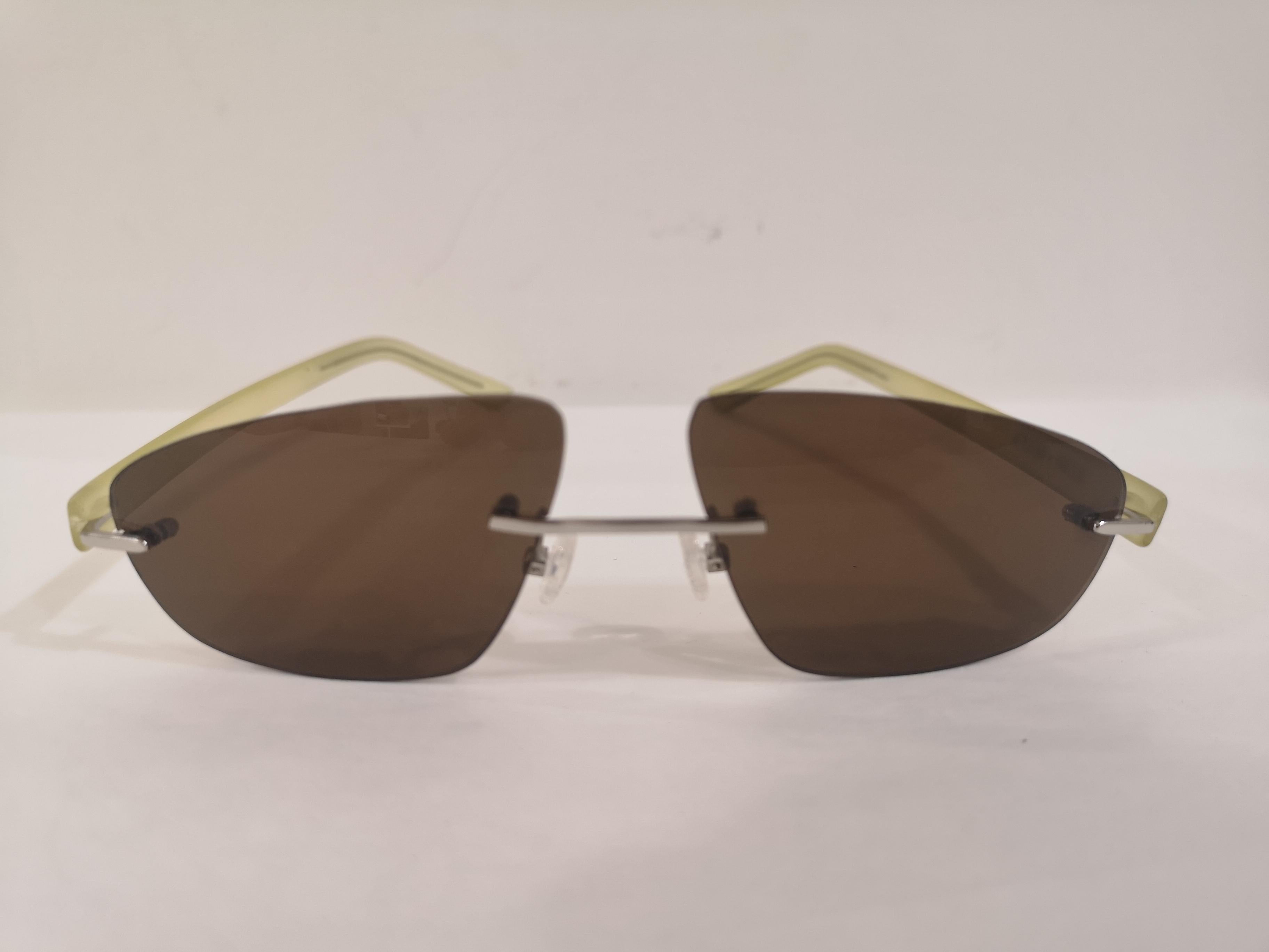 Brown Kommafa brown yellow sunglasses