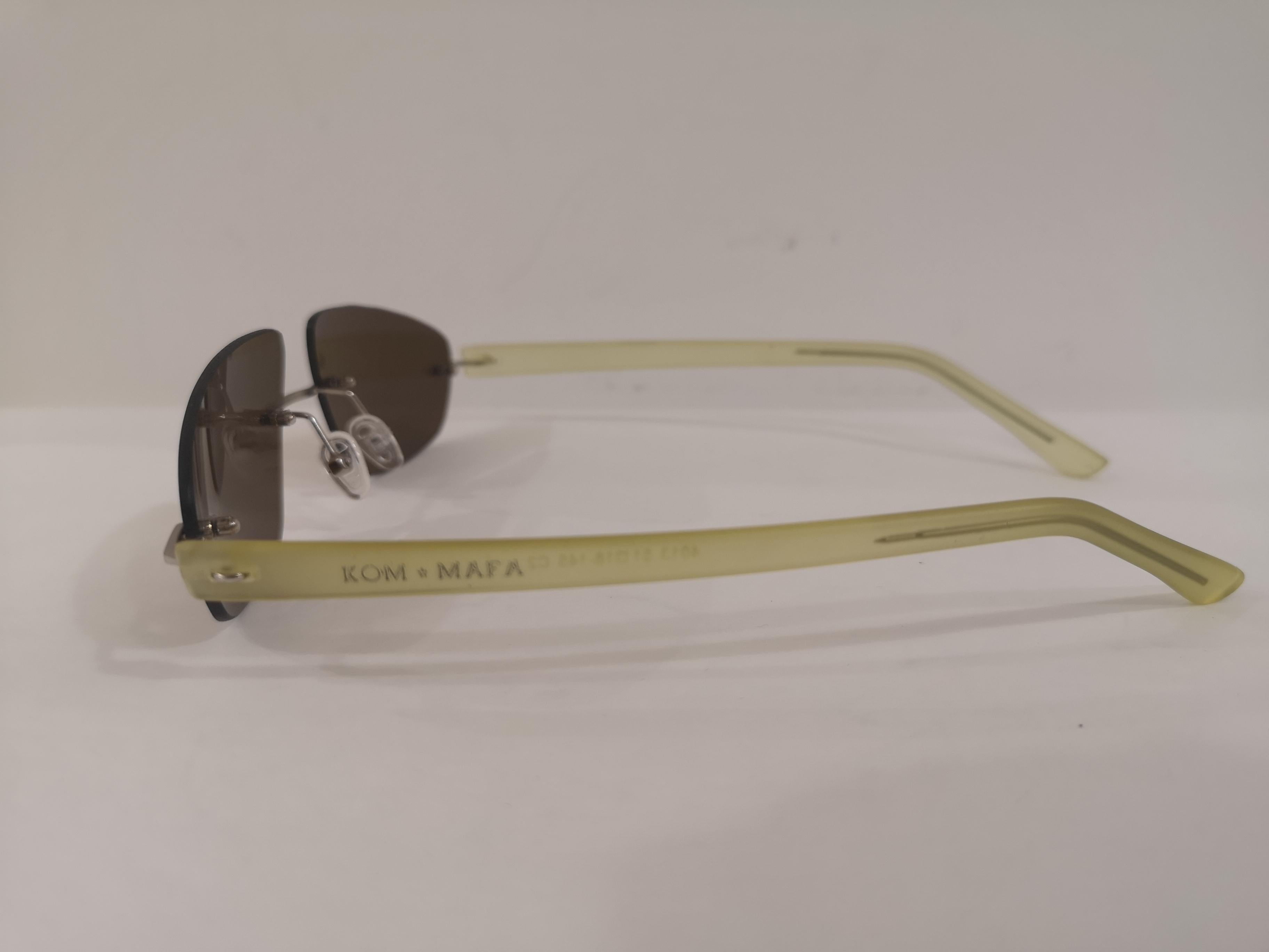 Kommafa brown yellow sunglasses In New Condition In Capri, IT