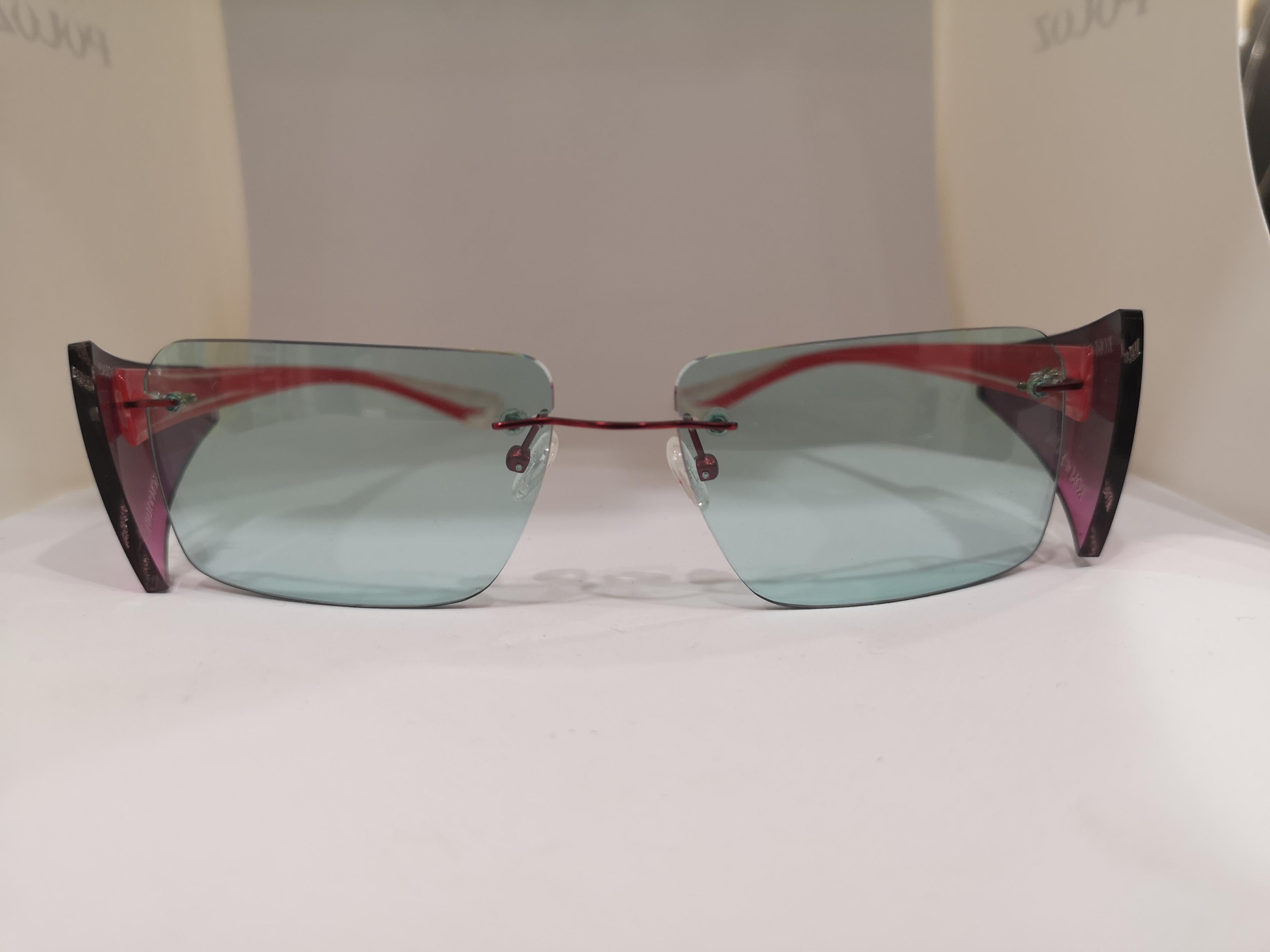 Gray Kommafa  light blue lens multicoloured sunglasses