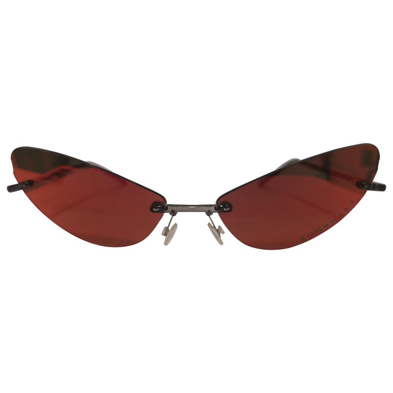 Kommafa orange mirrored sunglasses For Sale at 1stDibs