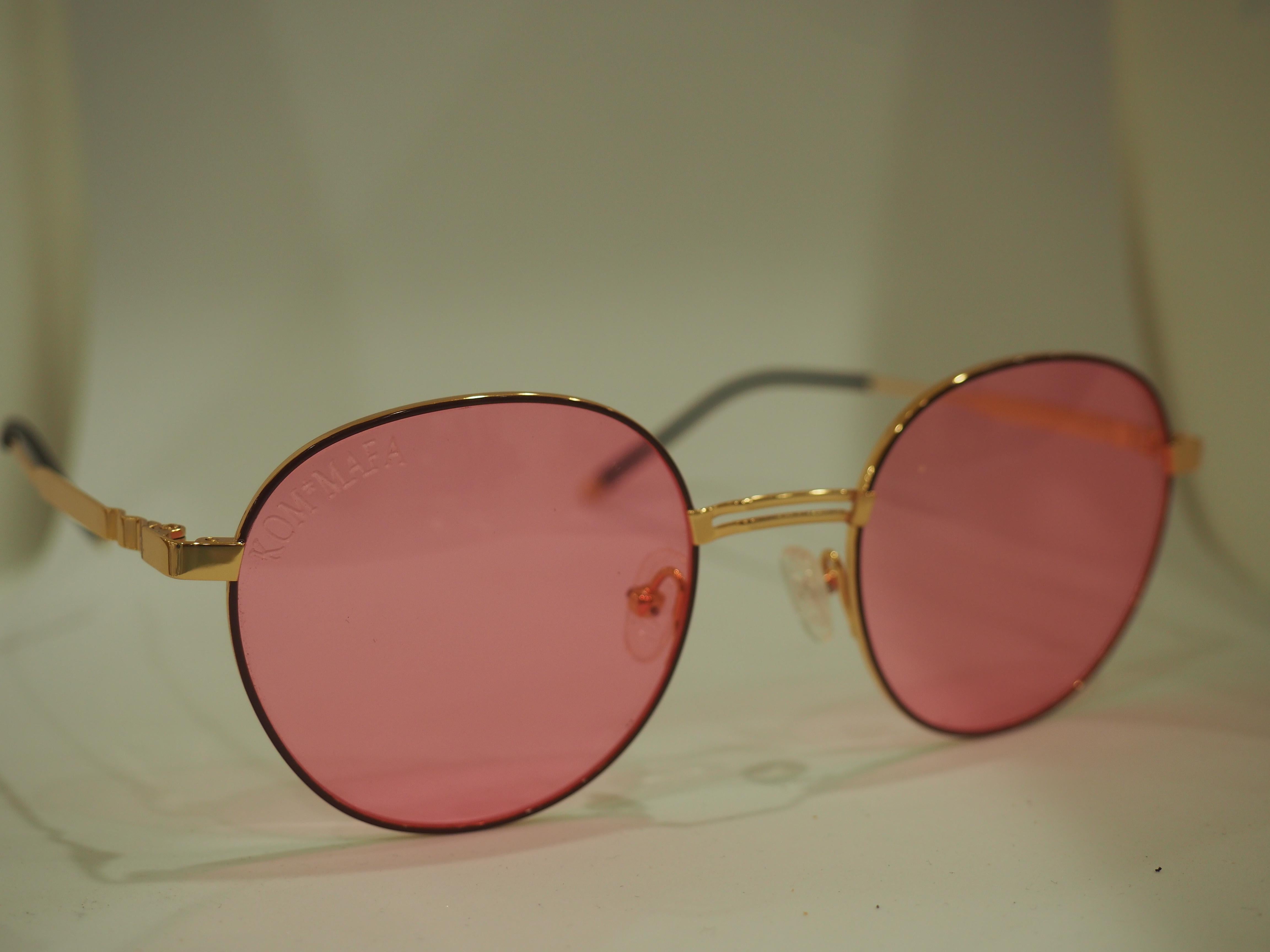Brown Kommafa pink sunglasses
