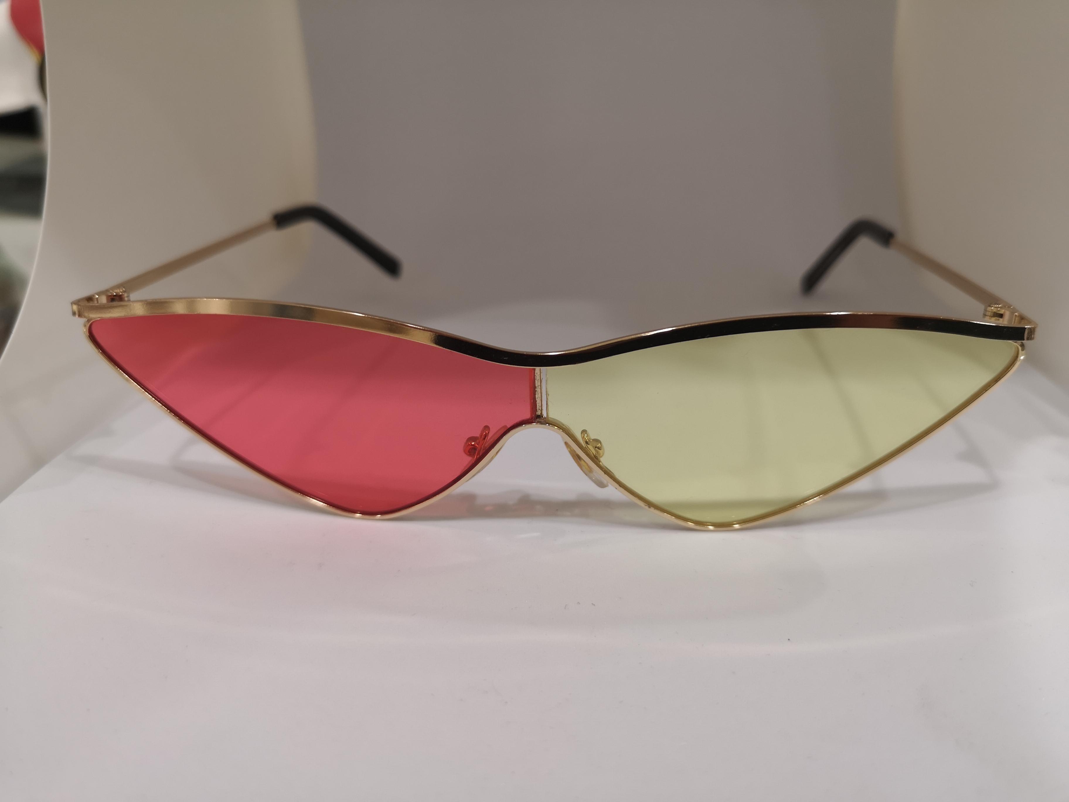 Kommafa pink yellow lens gold sunglasses 2