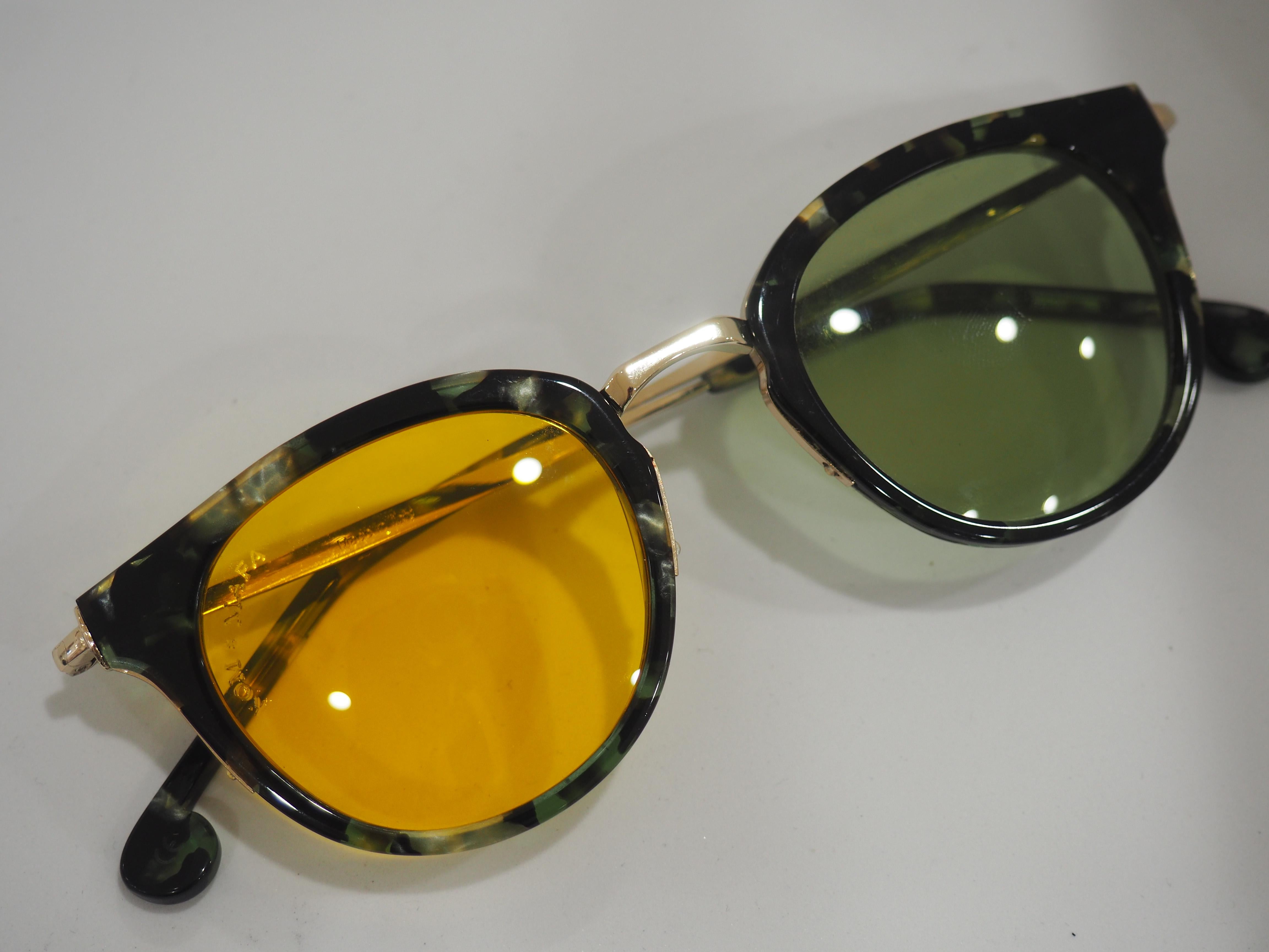 Kommafa yellow green tortoise sunglasses In New Condition In Capri, IT