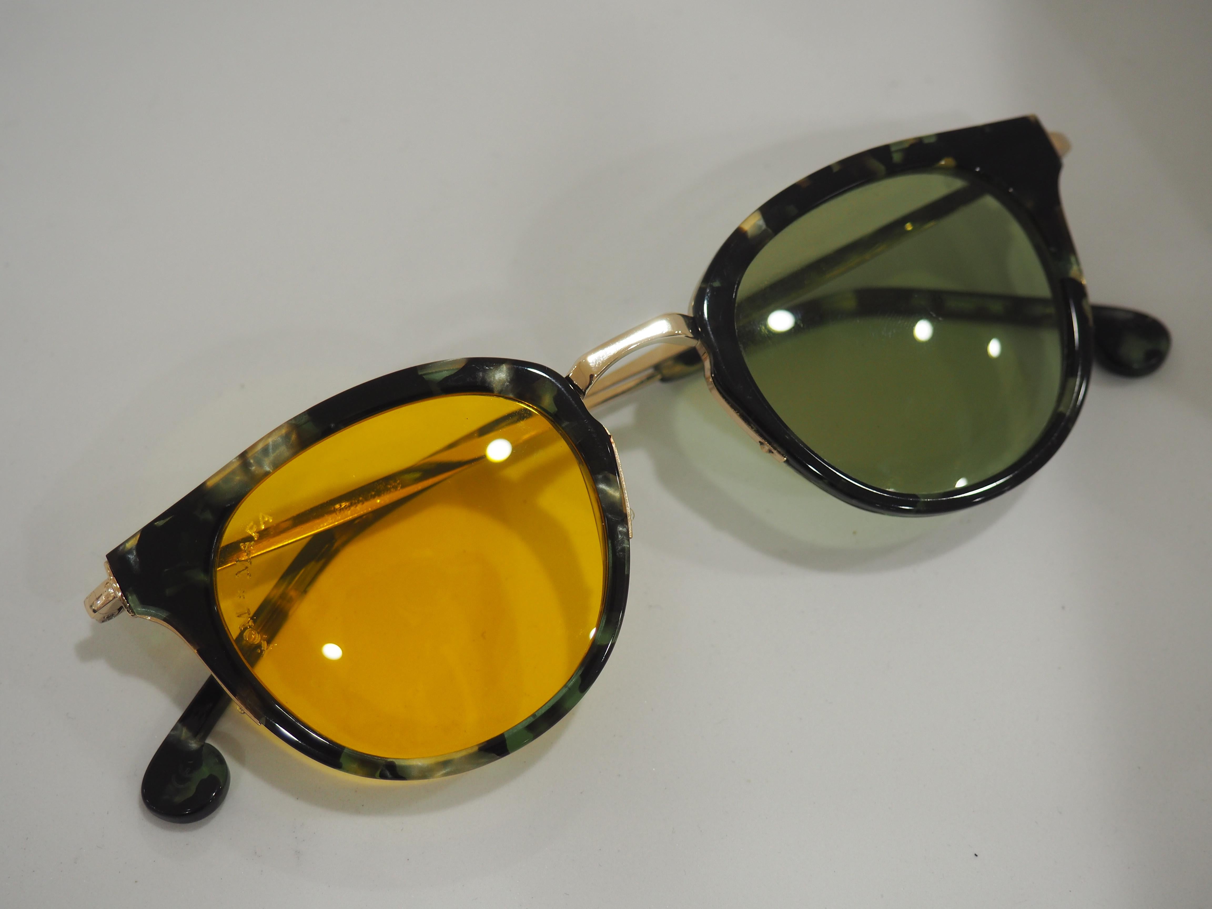 Women's or Men's Kommafa yellow green tortoise sunglasses
