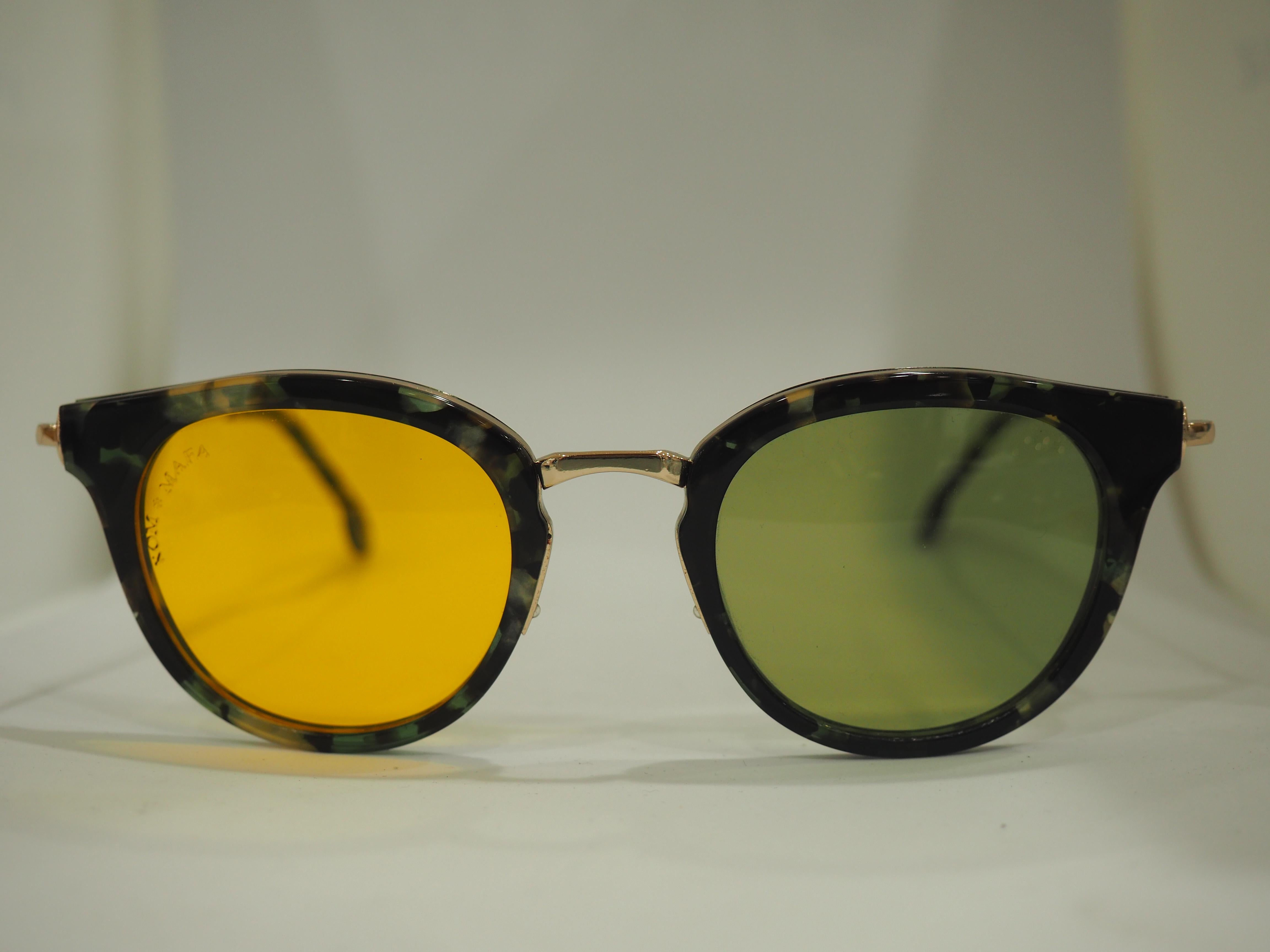 Kommafa yellow green tortoise sunglasses 1