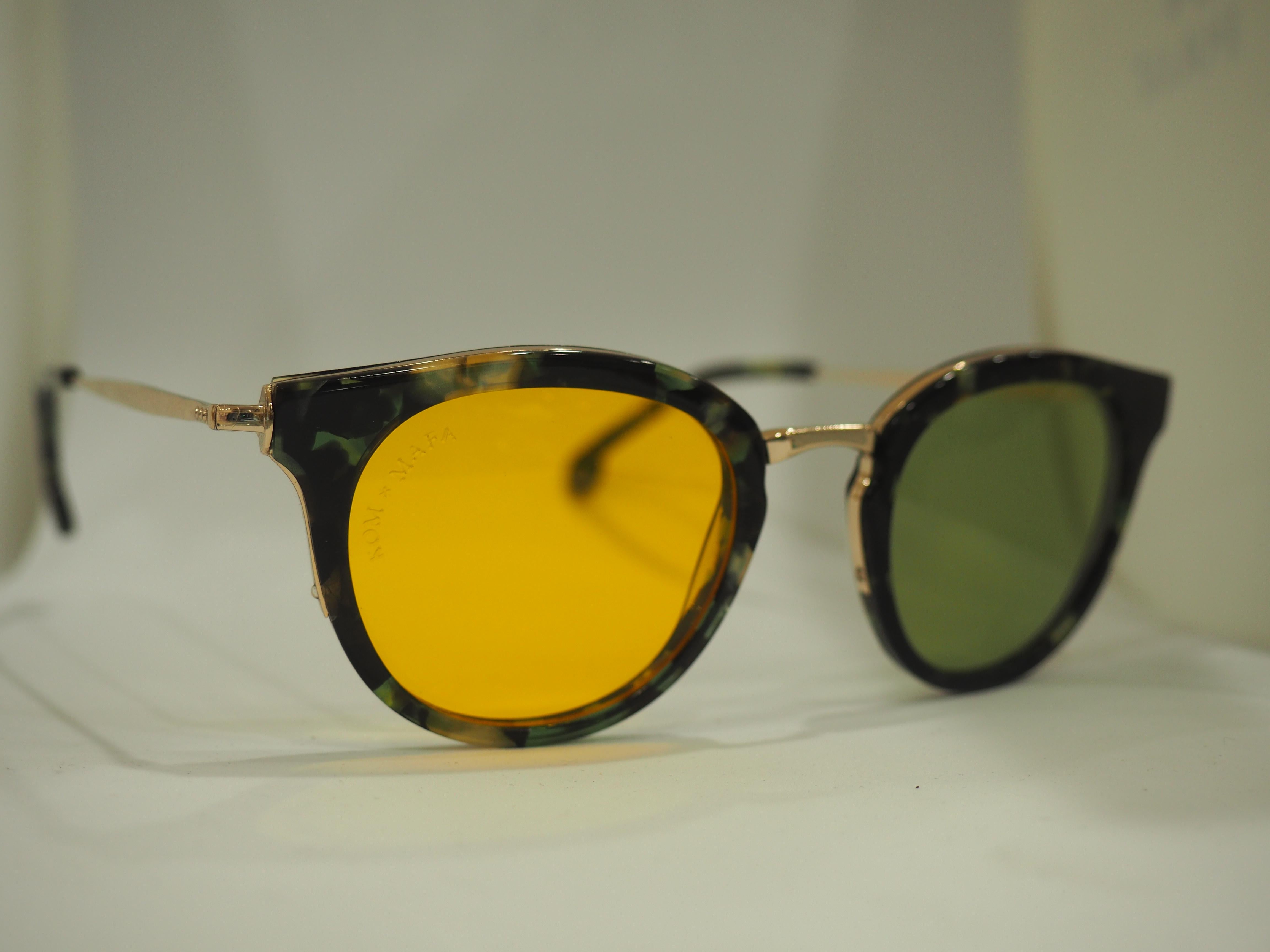 Kommafa yellow green tortoise sunglasses 2