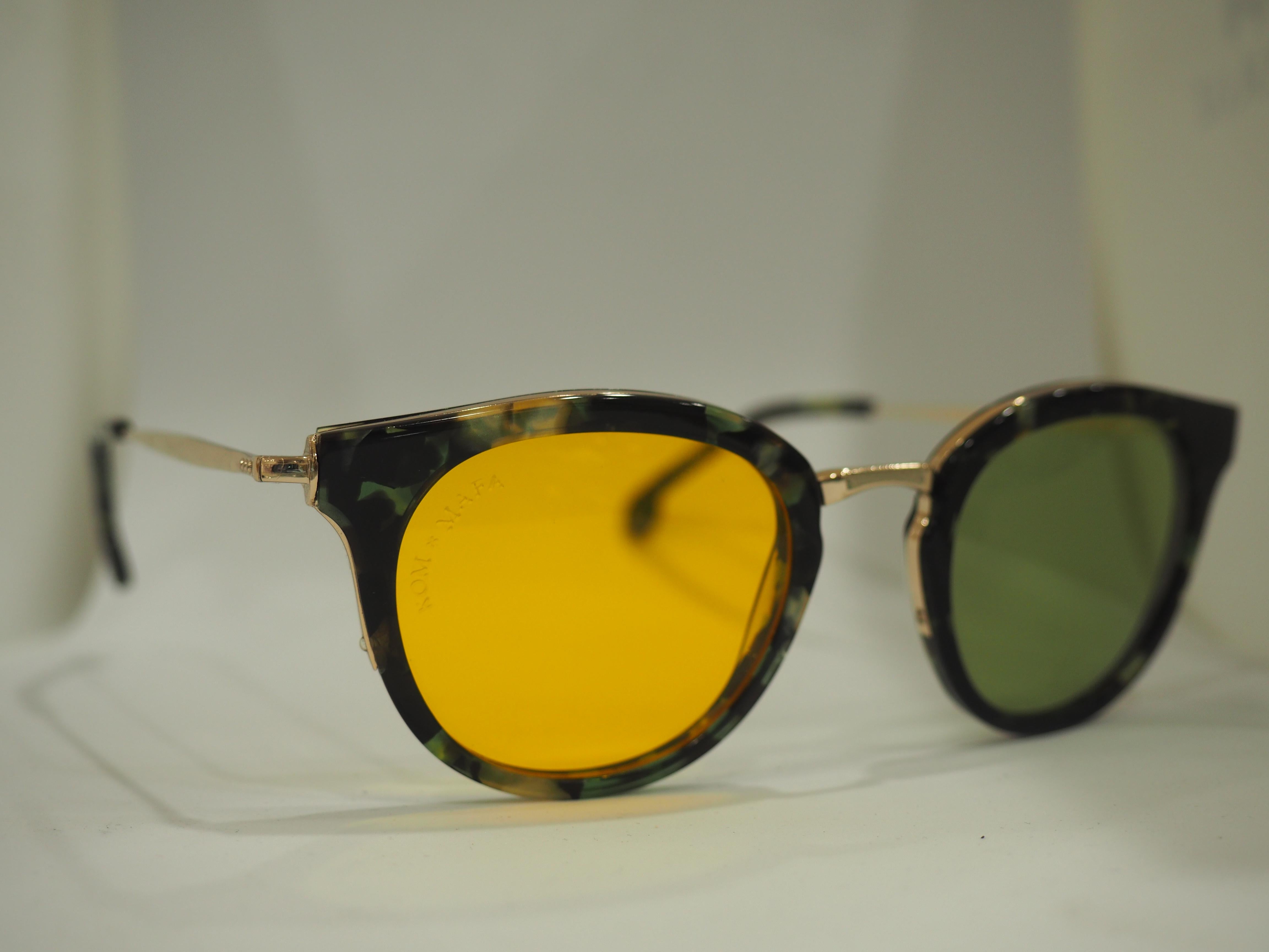 Kommafa yellow green tortoise sunglasses 3
