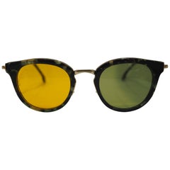 Kommafa yellow green tortoise sunglasses