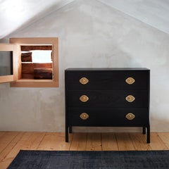 Swiss Dresser in Black Ebonized Solid European Ash