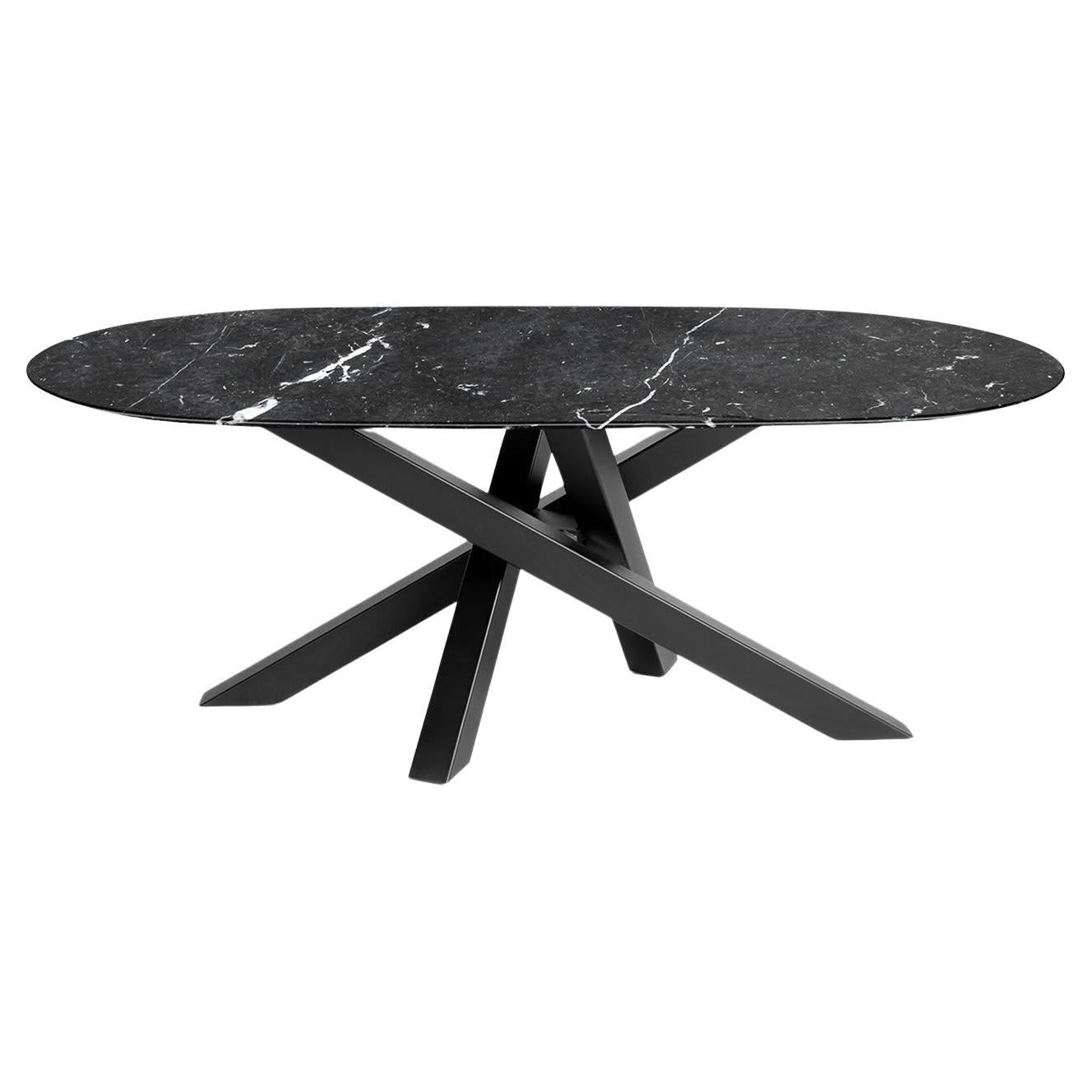 Komodo Black Marquina Dining Table For Sale