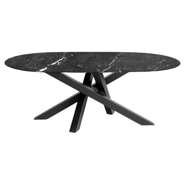 Komodo Black Marquina Dining Table For Sale at 1stDibs