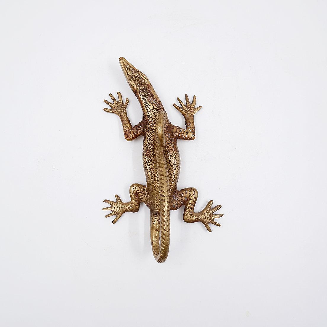 Asiatico Maniglia in ottone Komodo Lizard in vendita