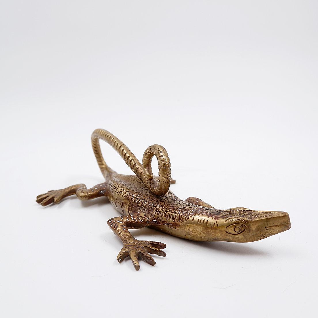 Ottone Maniglia in ottone Komodo Lizard in vendita