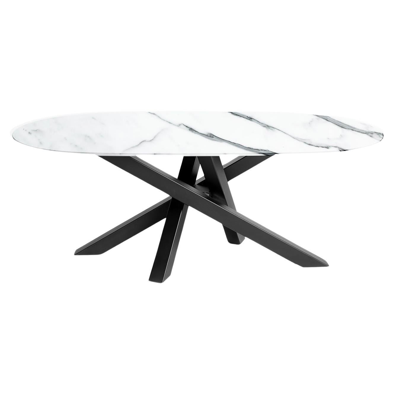 Komodo White Carrara Dining Table For Sale