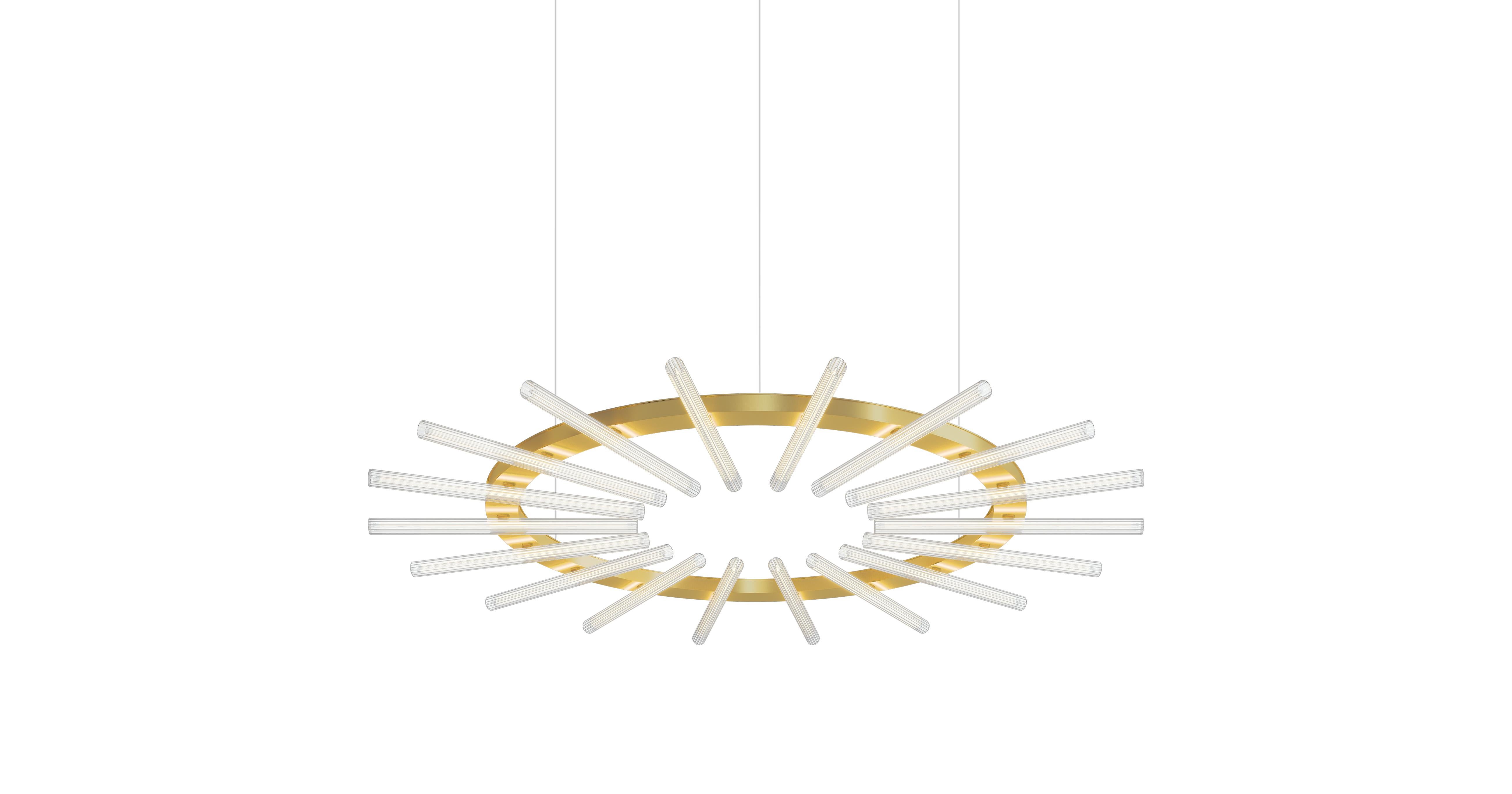 XXI secolo e contemporaneo Lampada a sospensione contemporanea Komorebi Small Round Greene & Greene in alluminio di JSPR in vendita
