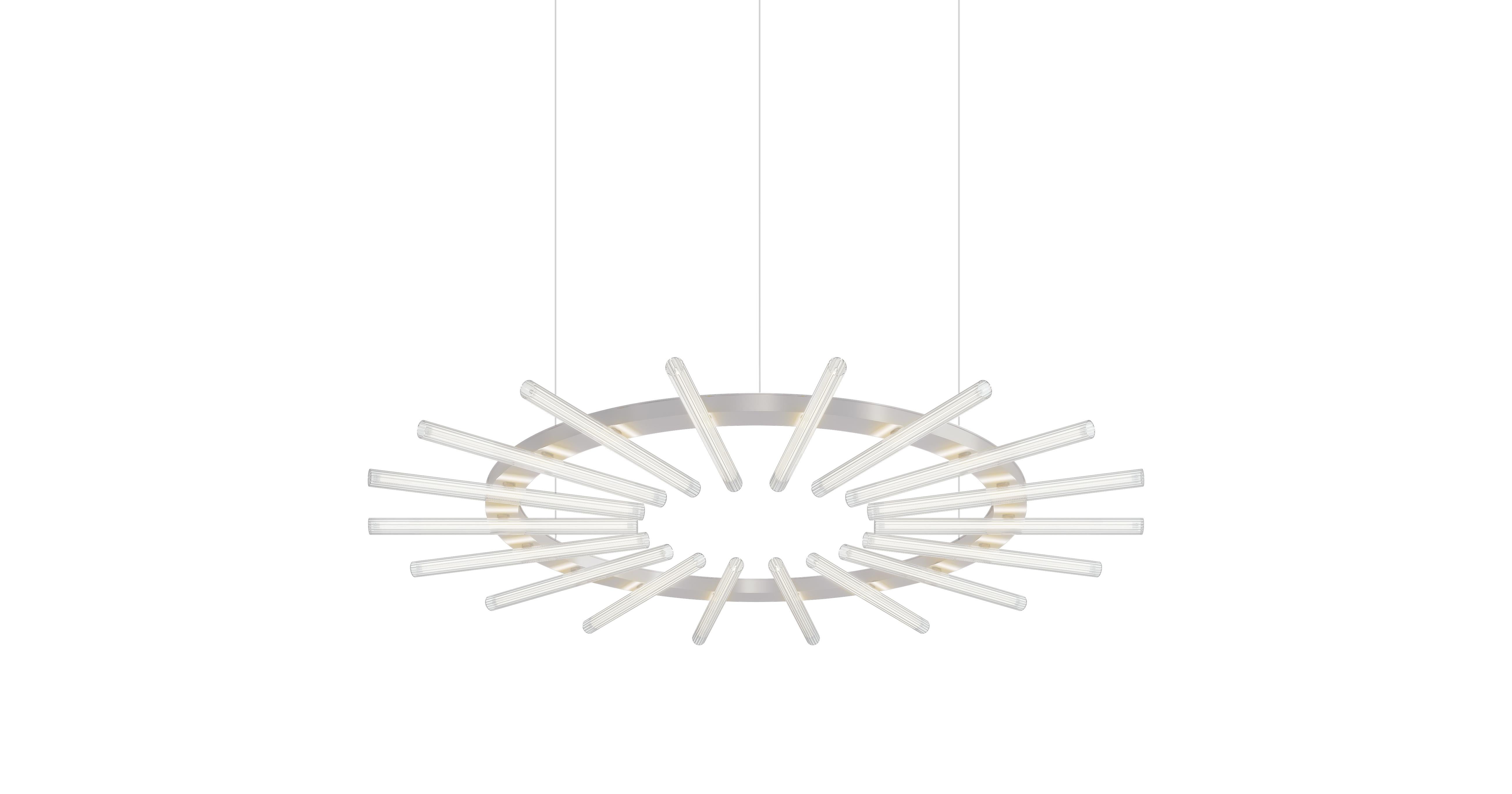Lampada a sospensione contemporanea Komorebi Small Round Greene & Greene in alluminio di JSPR in vendita 1