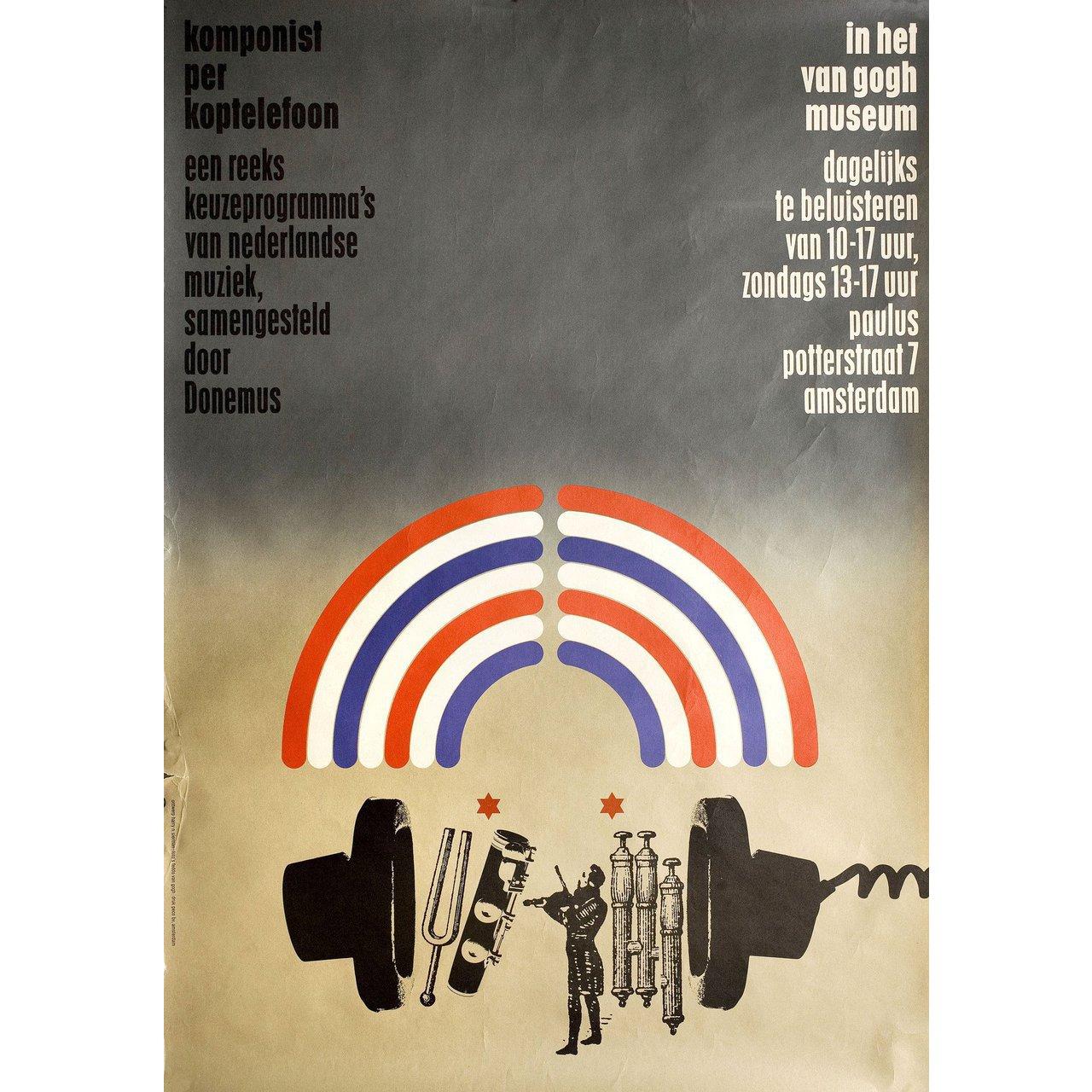 Komponist per Koptelefoon Affiche néerlandaise des années 1970 Bon état - En vente à New York, NY