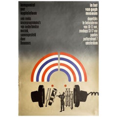 Vintage Komponist per Koptelefoon 1970s Dutch Poster