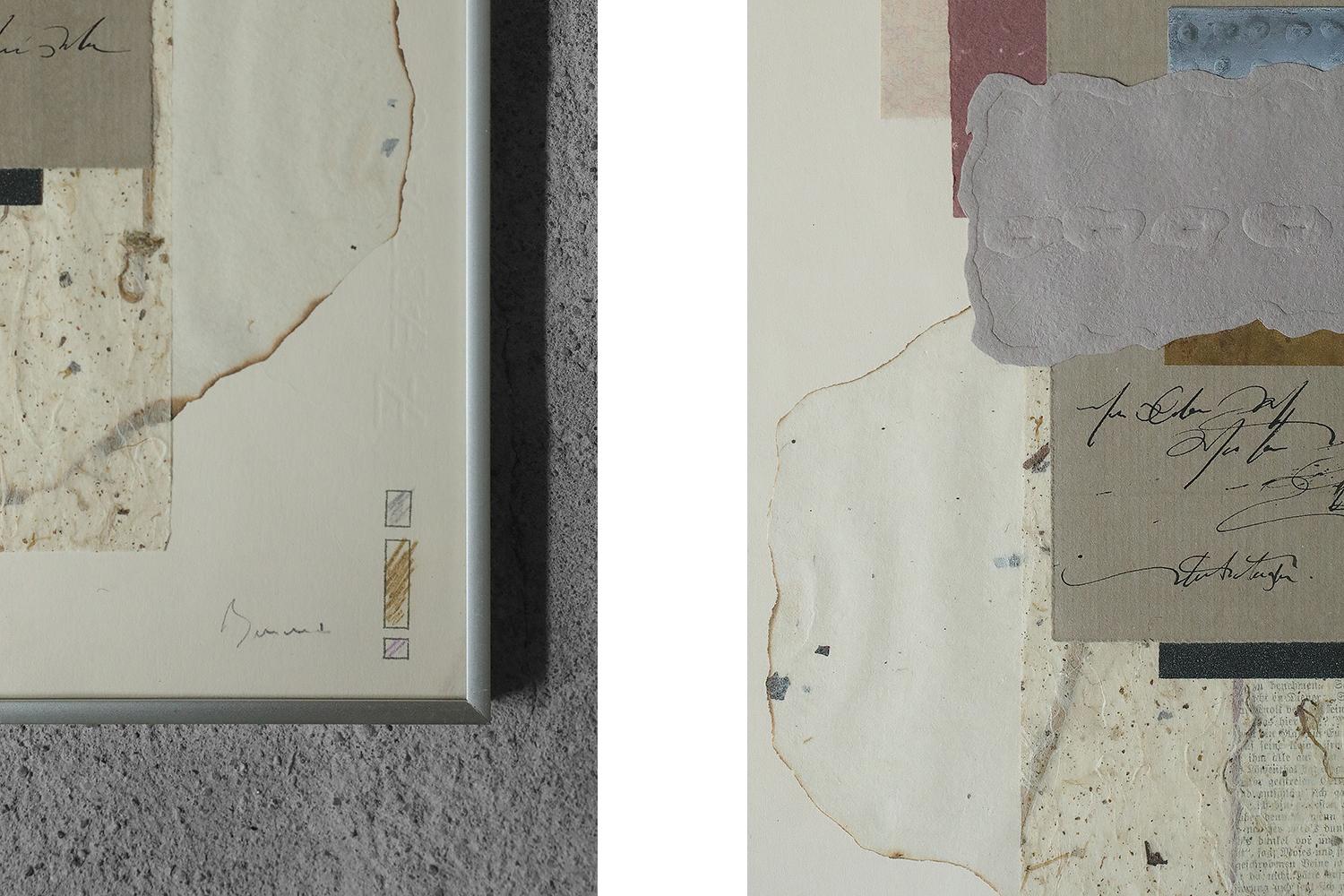 Komposition, lithographie en couleur sur papier Fabriano, encadrée Bon état - En vente à Warszawa, Mazowieckie