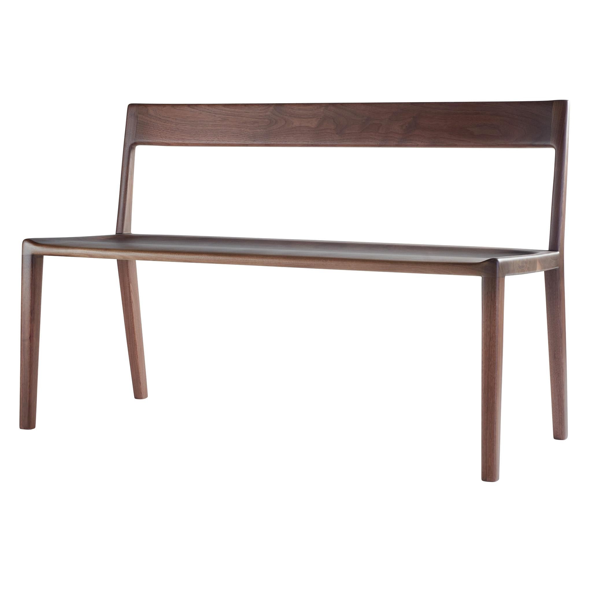 Mid-Century Modern Kompson Bench, Entryway Seating in Walnut For Sale