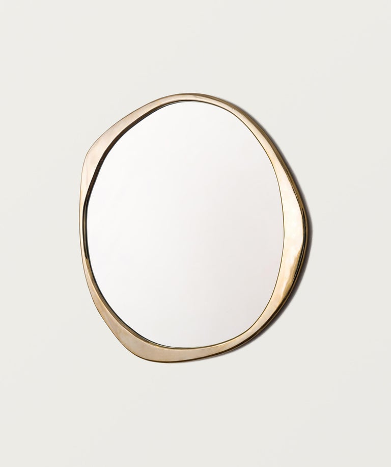 Konekt A. Cepa Wall Mirror 40"D in Hand-Patinated Bronze For Sale at 1stDibs