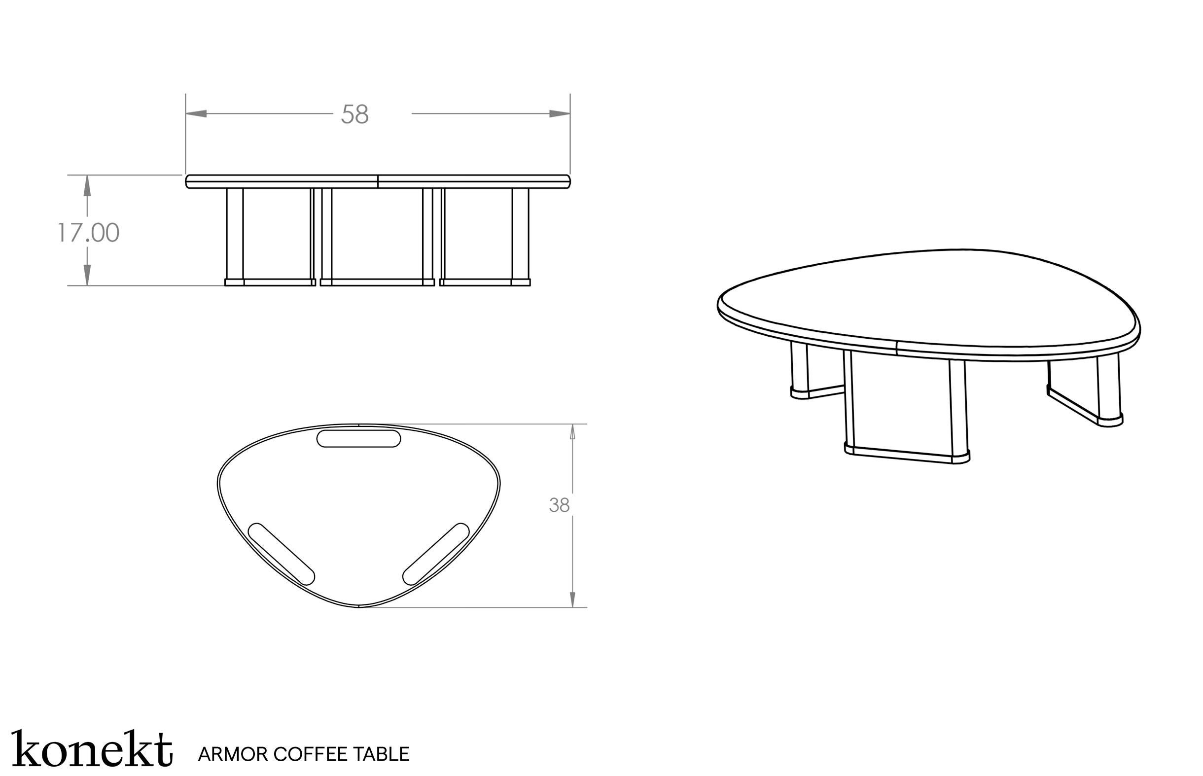 Contemporary Konekt Armor Coffee Table in Cream High Gloss Lacquer and Chainmail (IN STOCK) For Sale