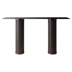 Konekt Armor Console Table with Chainmail; in Satin Black