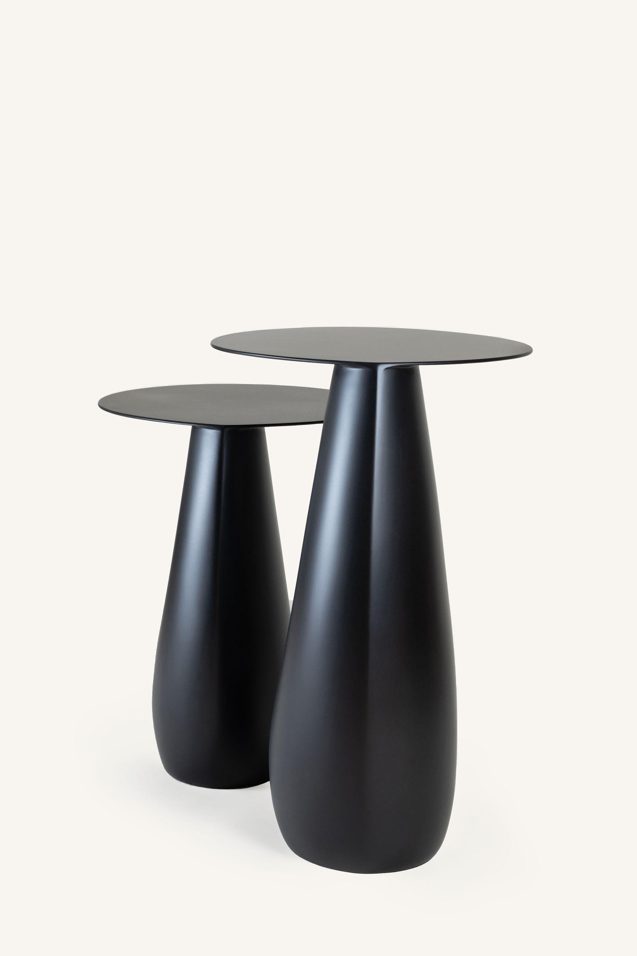 Contemporary Konekt Dionis Drinks Table in Blackened Steel 24