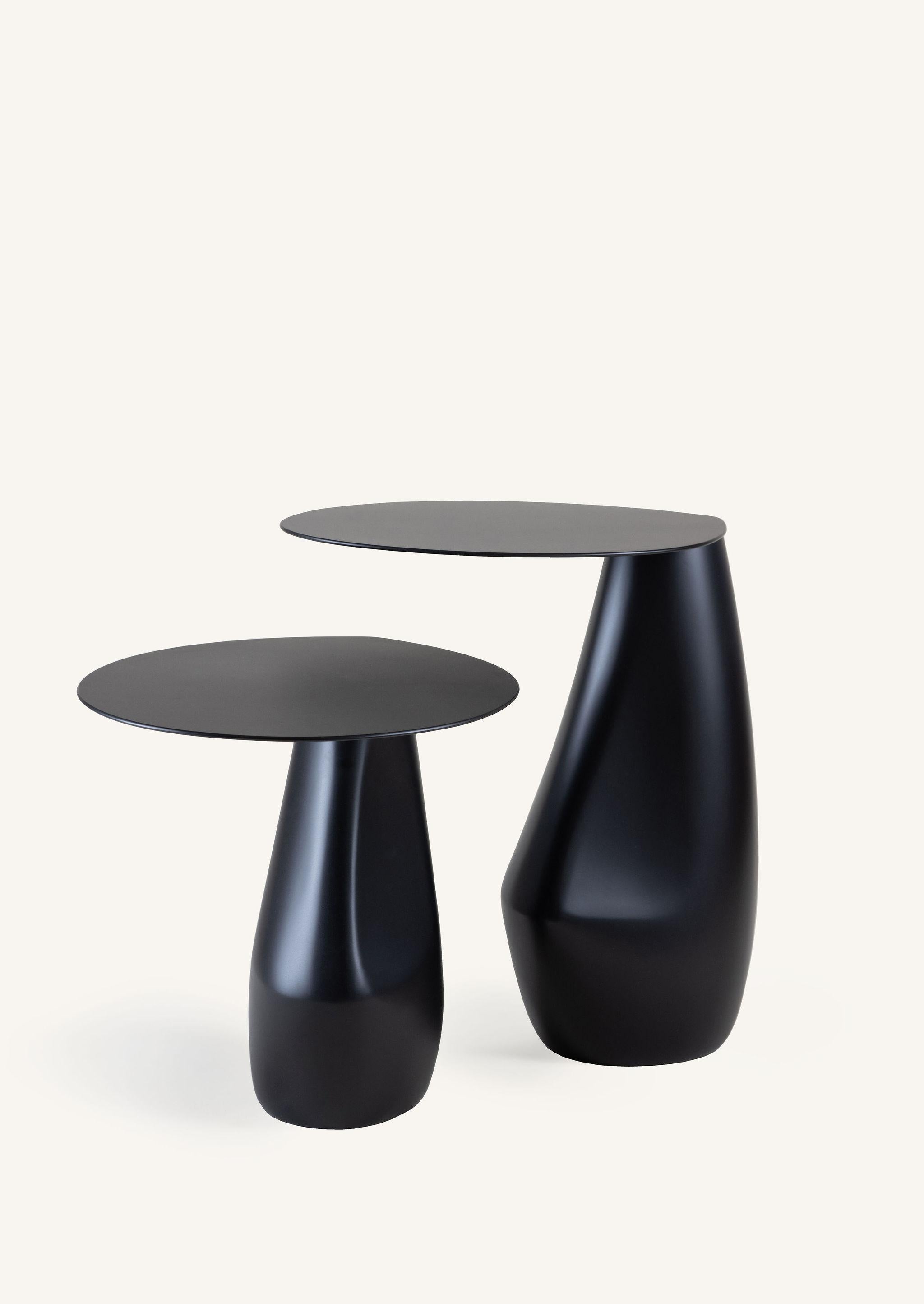 Contemporary Konekt Dionis Side Table in Blackened Steel For Sale