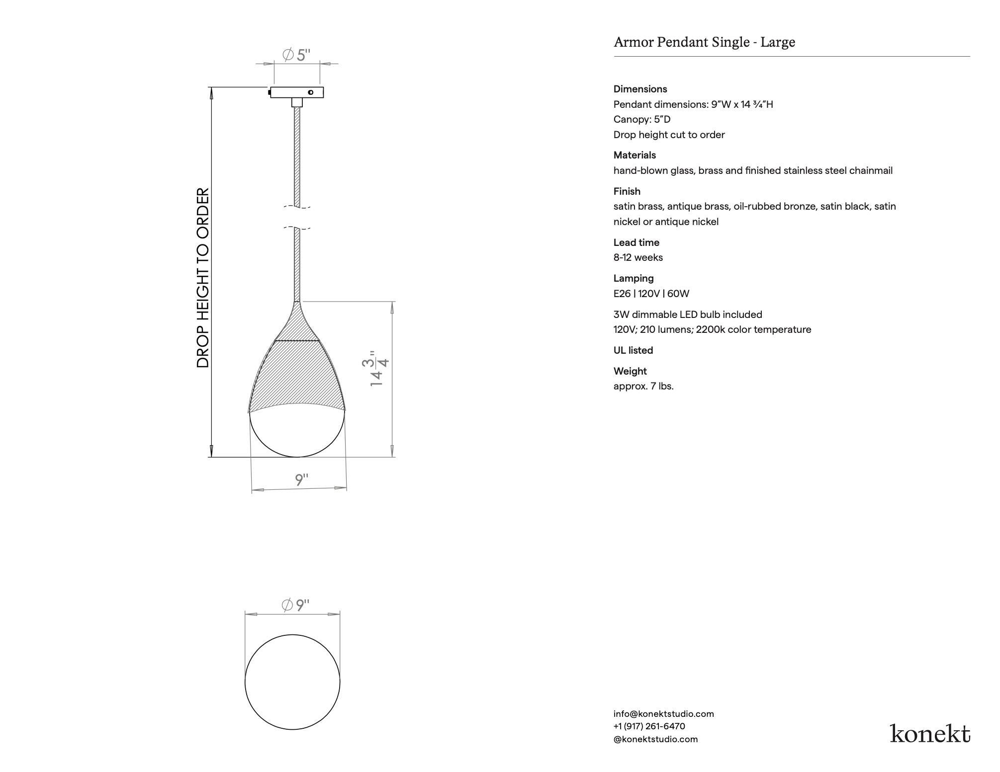 Ciondolo Armor grande Konekt in ottone satinato in vendita 3