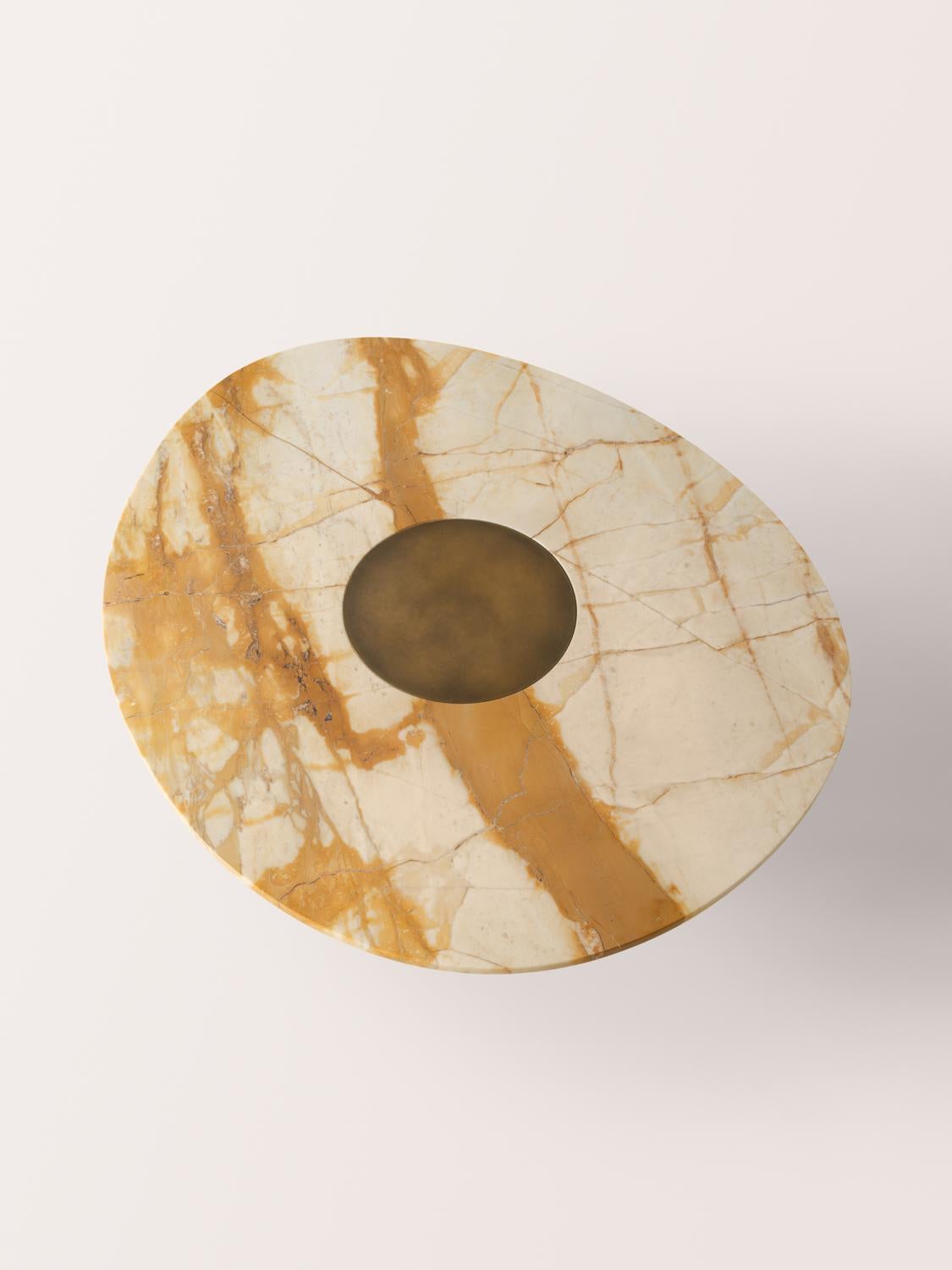 Konekt Nesting Silo Coffee Tables Small/Medium - Marble and Antique Brass For Sale 1