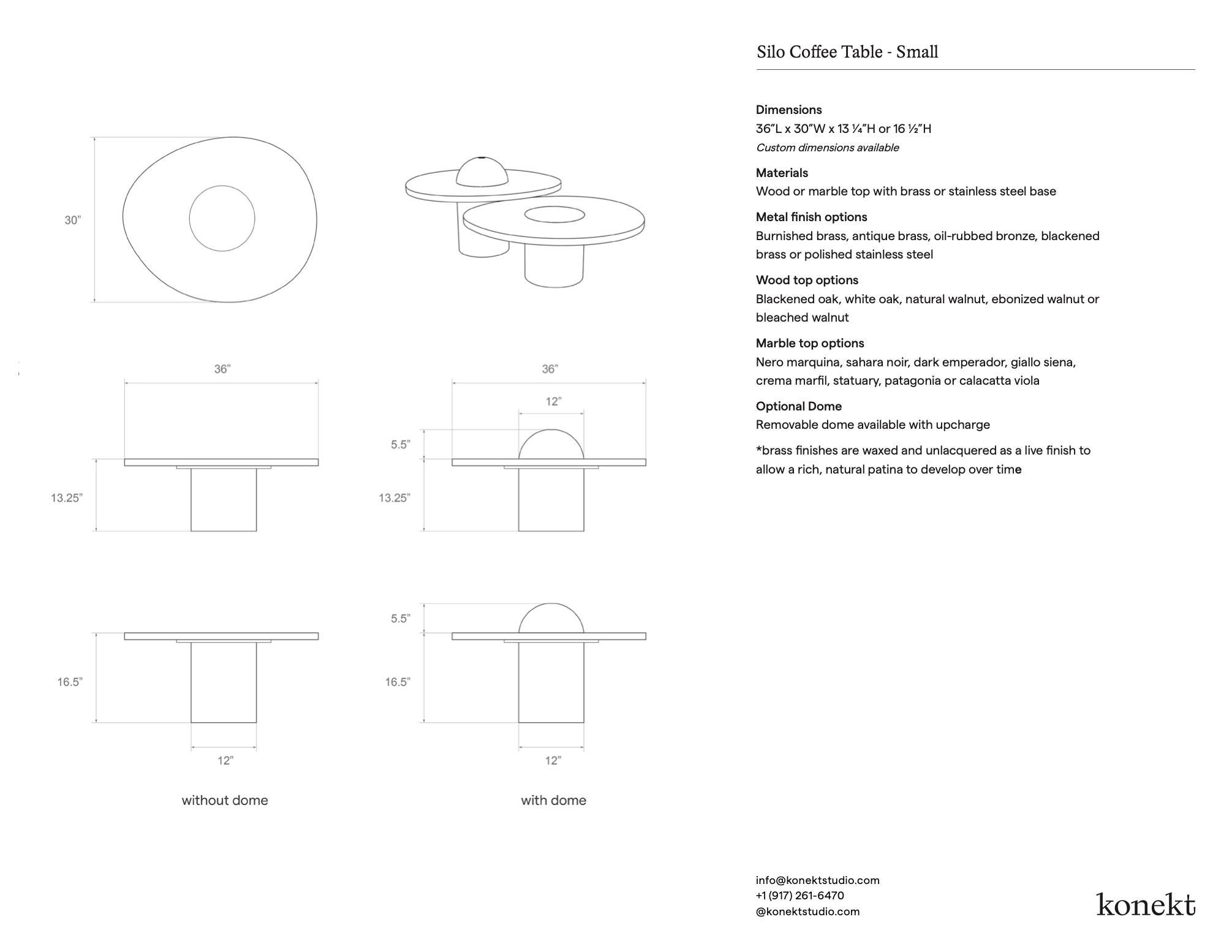 Konekt Nesting Silo Coffee Tables Small/Medium - Marble and Antique Brass For Sale 2