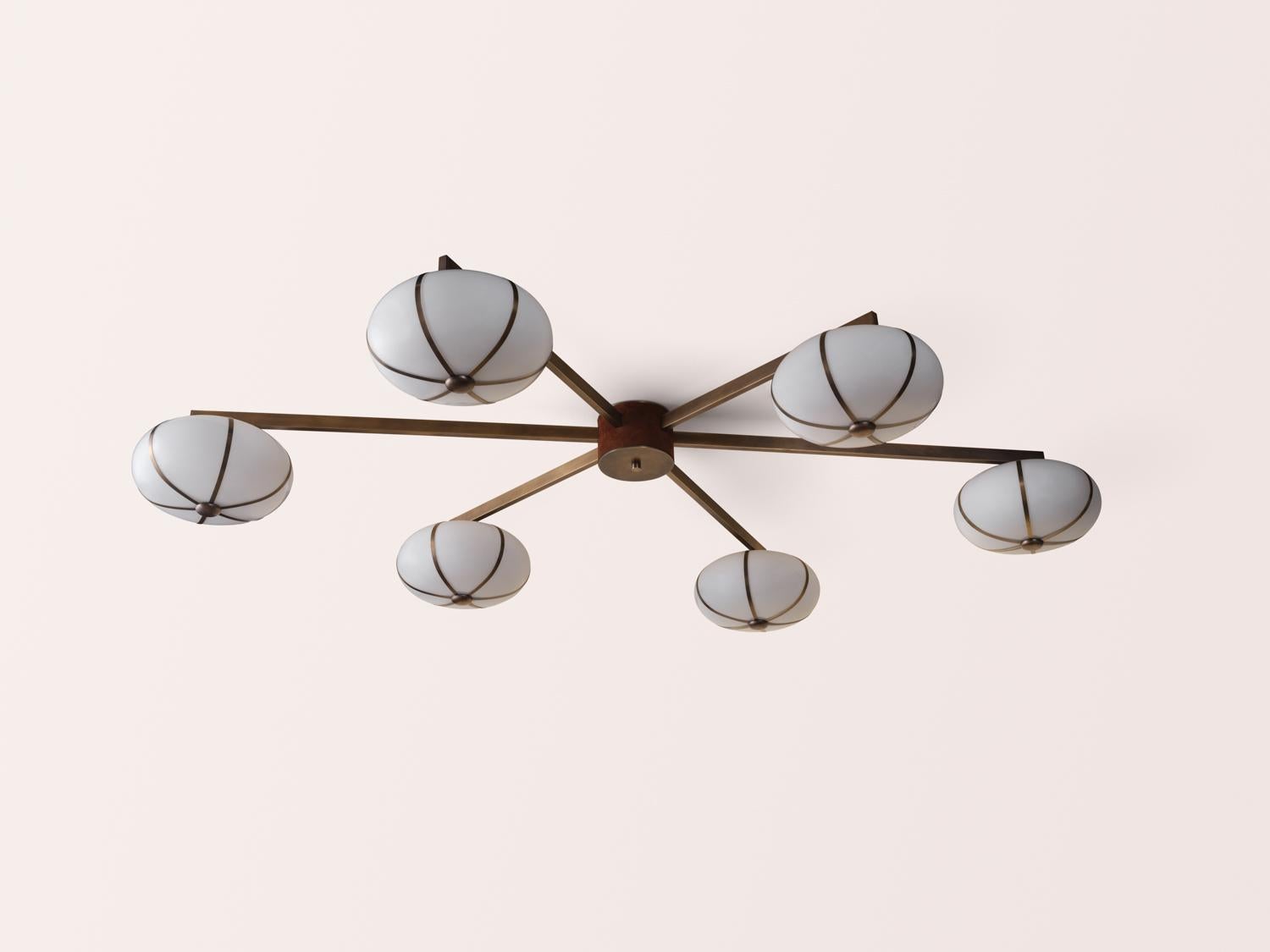 American Konekt Rib Chandelier - 6 Flush Mount For Sale