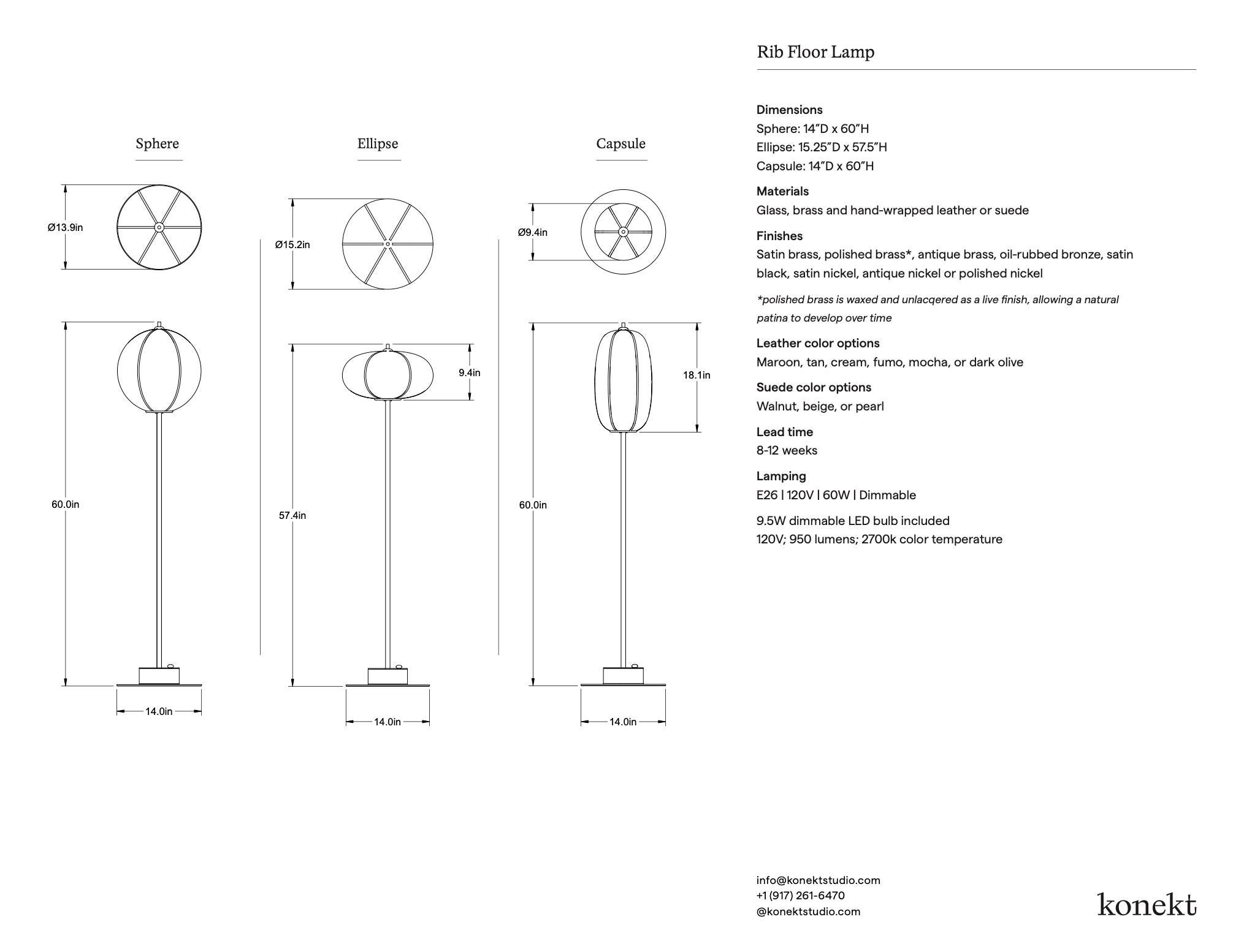 Konekt Rib Floor Lamp - Ellipse For Sale 6