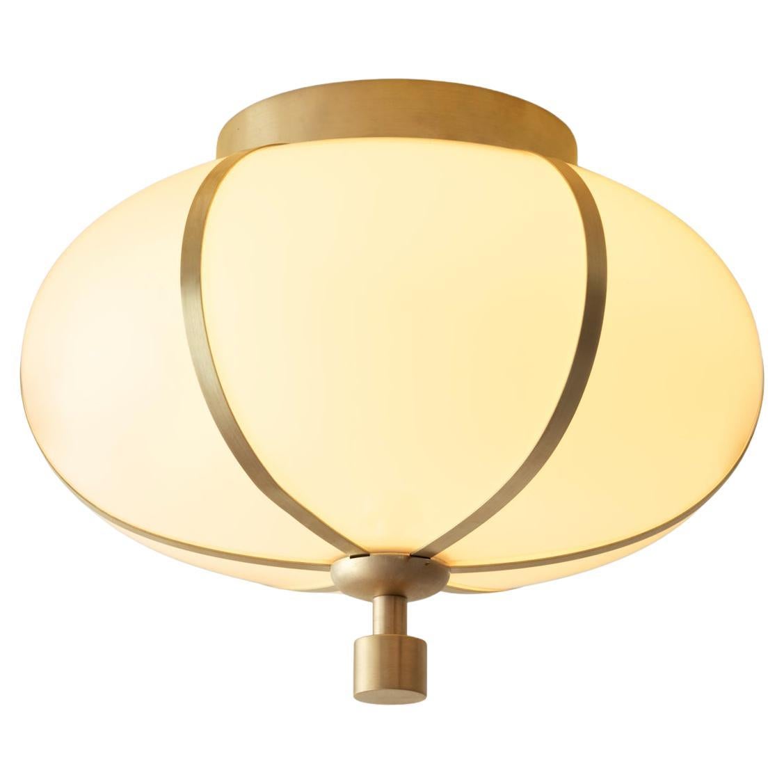 Konekt Rib Flush Mount - Small Ellipse in Satin Brass