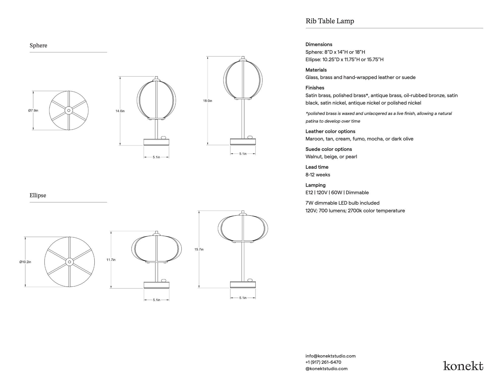 Konekt Rib Tischlampe - Ellipse 11.75
