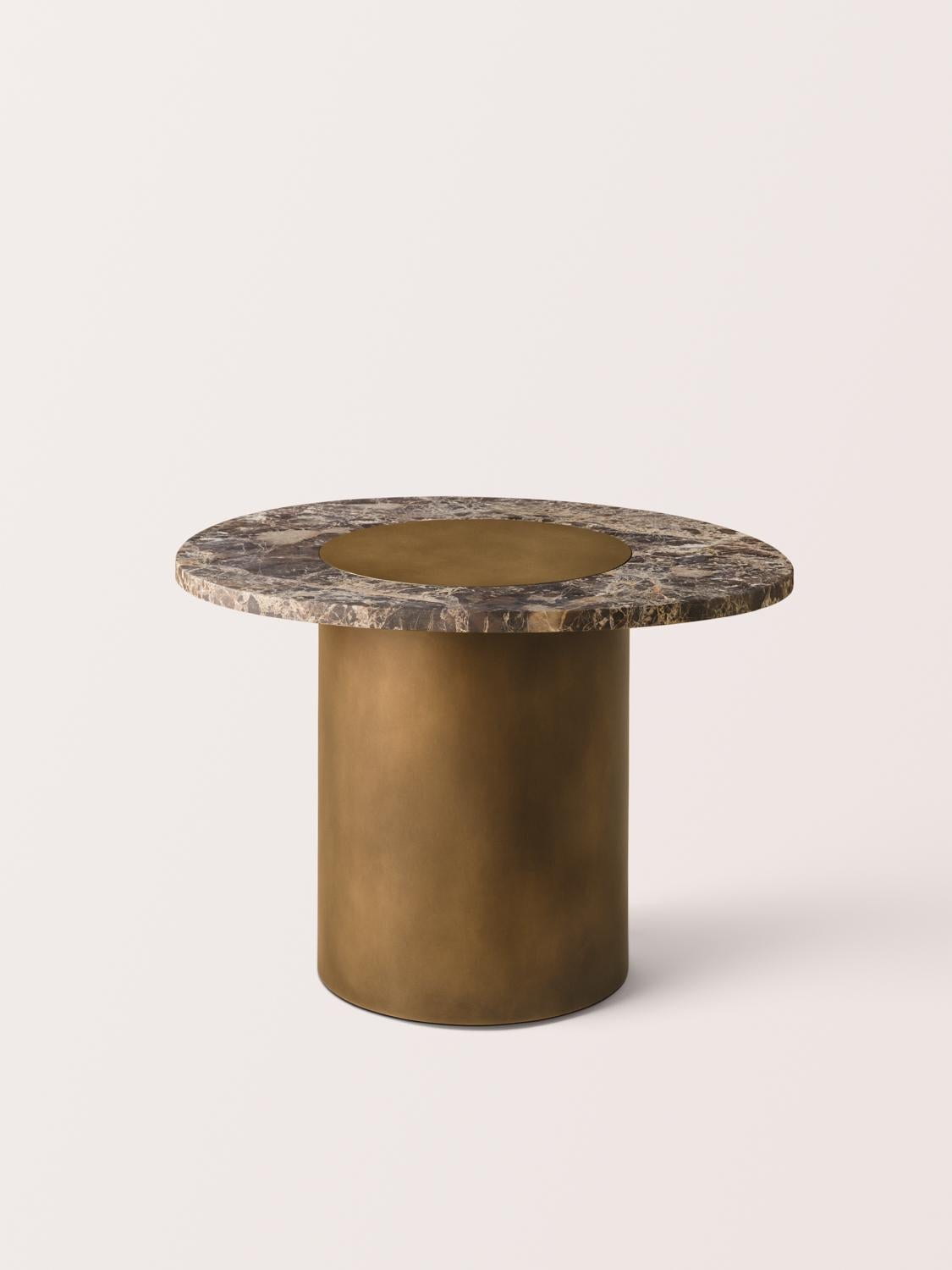 Konekt Silo Side Table Large - Marble and Antique Brass In New Condition For Sale In New York, NY