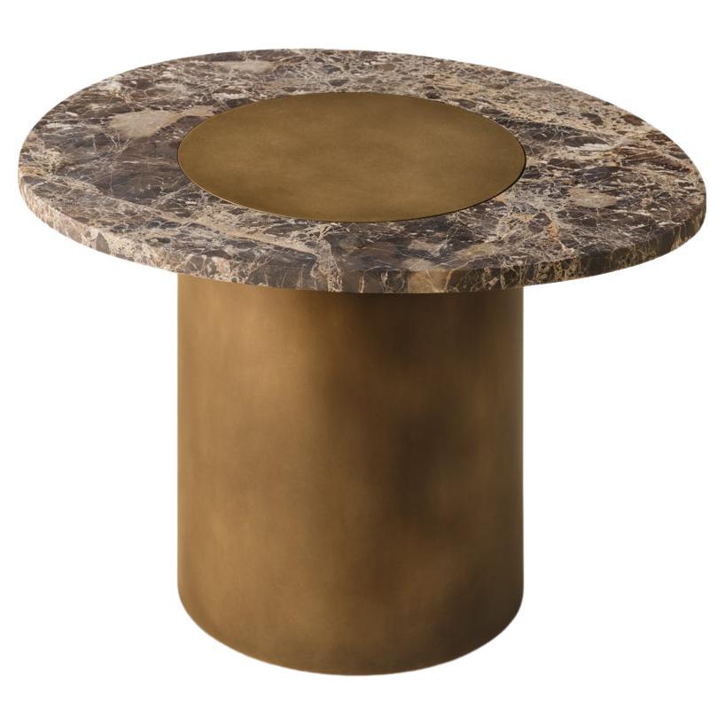 Konekt Silo Side Table Large - Marble and Antique Brass For Sale