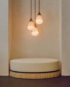 Otomana Konekt Thing Ovalada en Bronce al Aceite, Pelo de Caballo y Terciopelo