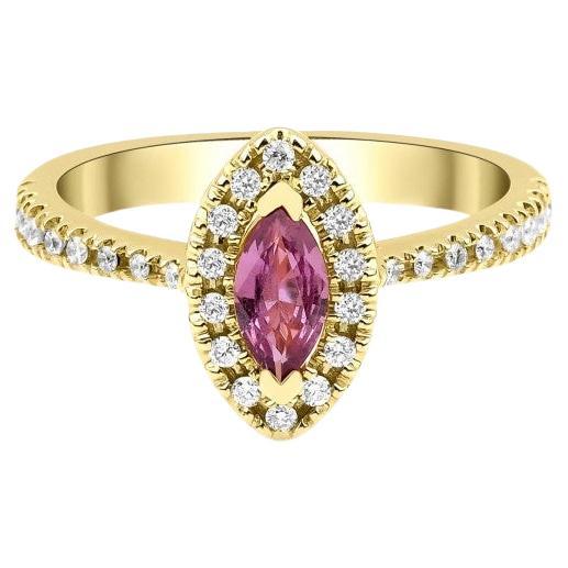 0.65ct Peach Color Sapphire Ring