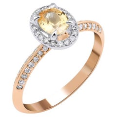 0.84 Ceylon Yellow Sapphire And Diamond Ring