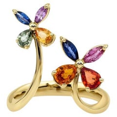 0.85ct Rainbow Sapphire And Diamond Ring