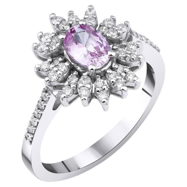 0.97ct Pink Sapphire And Diamond Ring For Sale