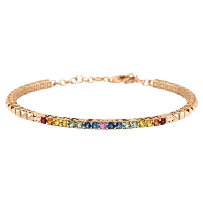 1.30ct Dainty Rainbow Sapphire Bracelet en vente