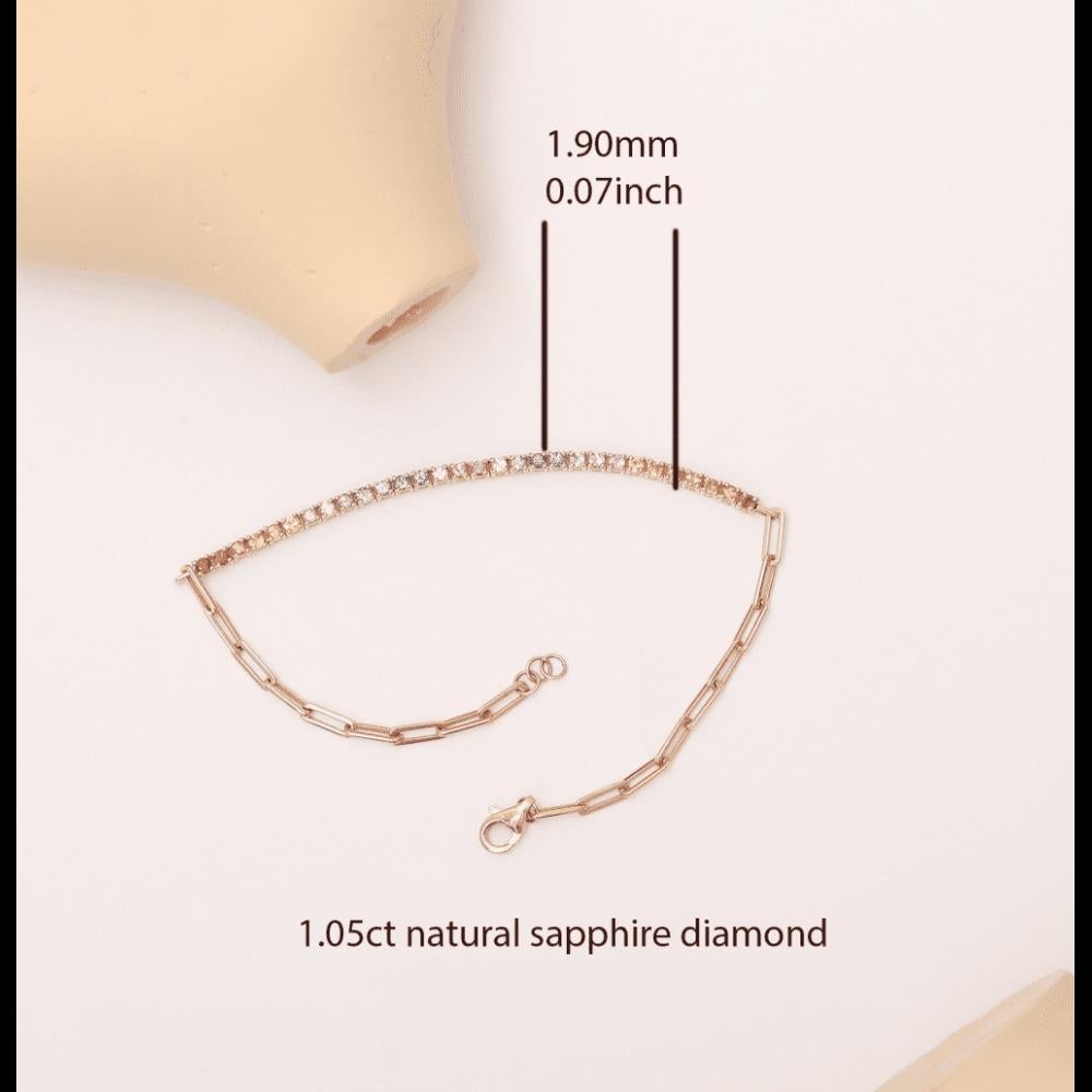 Women's 1.35ct- Rainbow Sapphire Diamond Bracelet For Sale